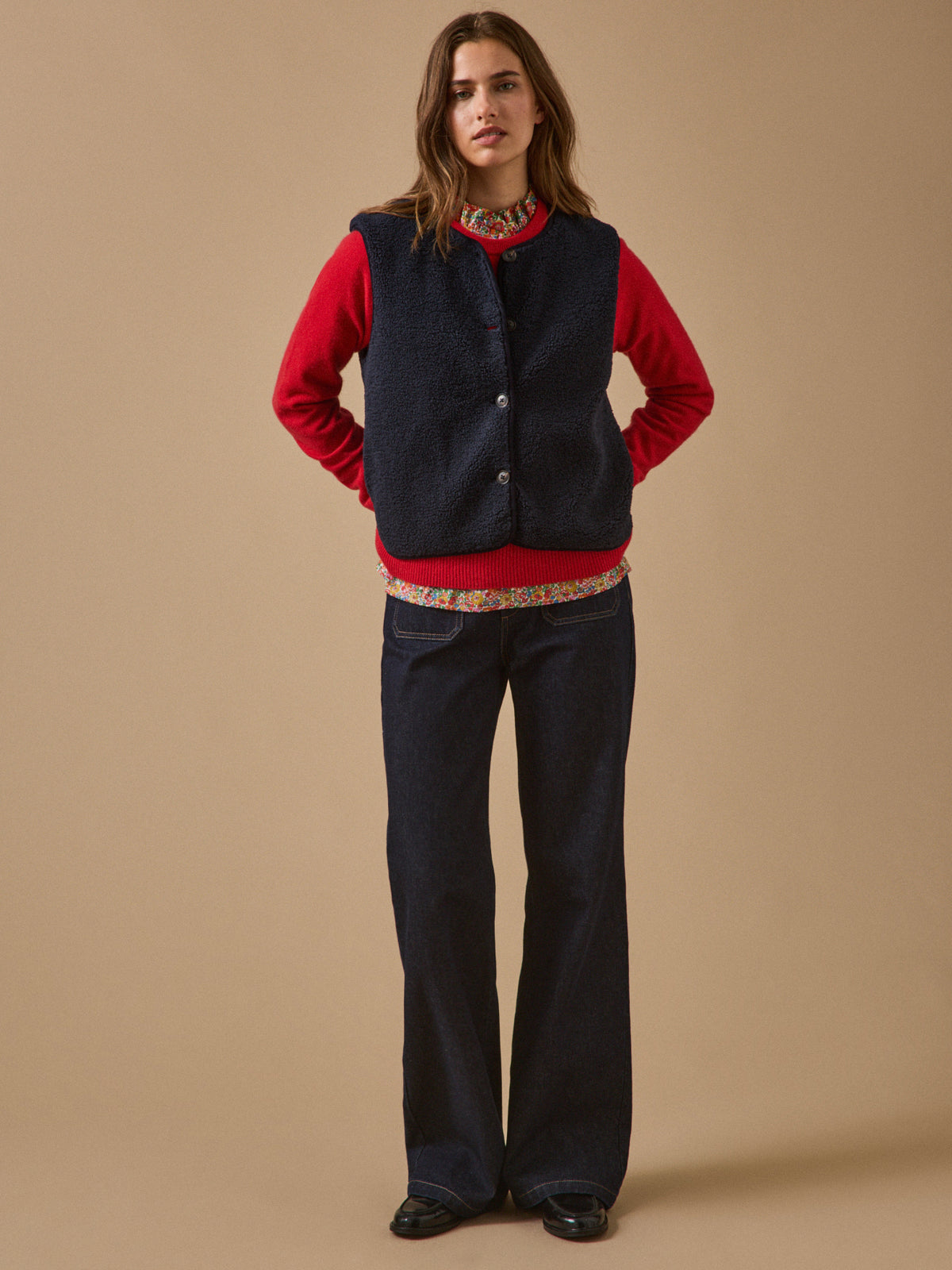 Veste sans manches en sherpa femme