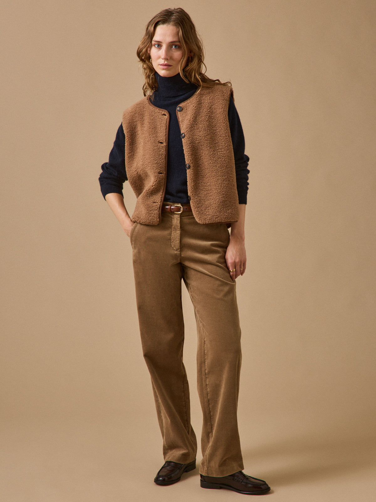 Veste sans manches en sherpa femme