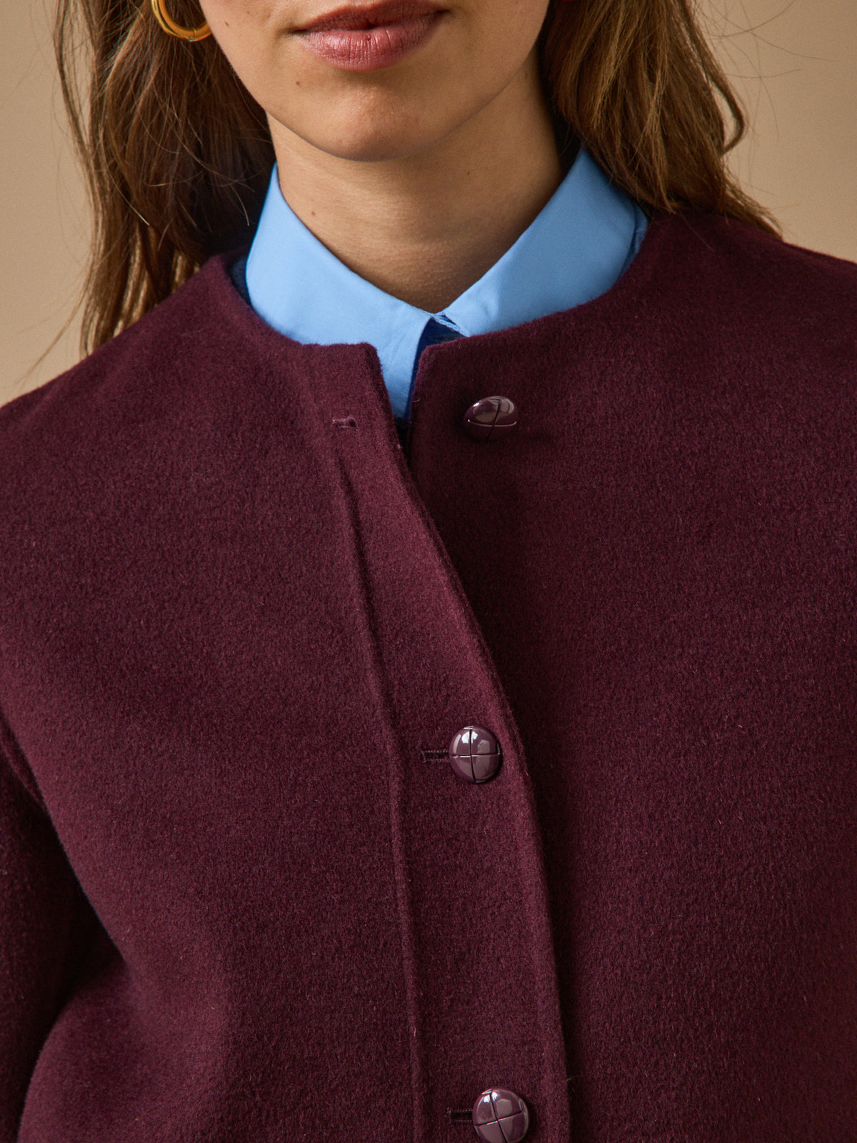 Veste lainage double face femme