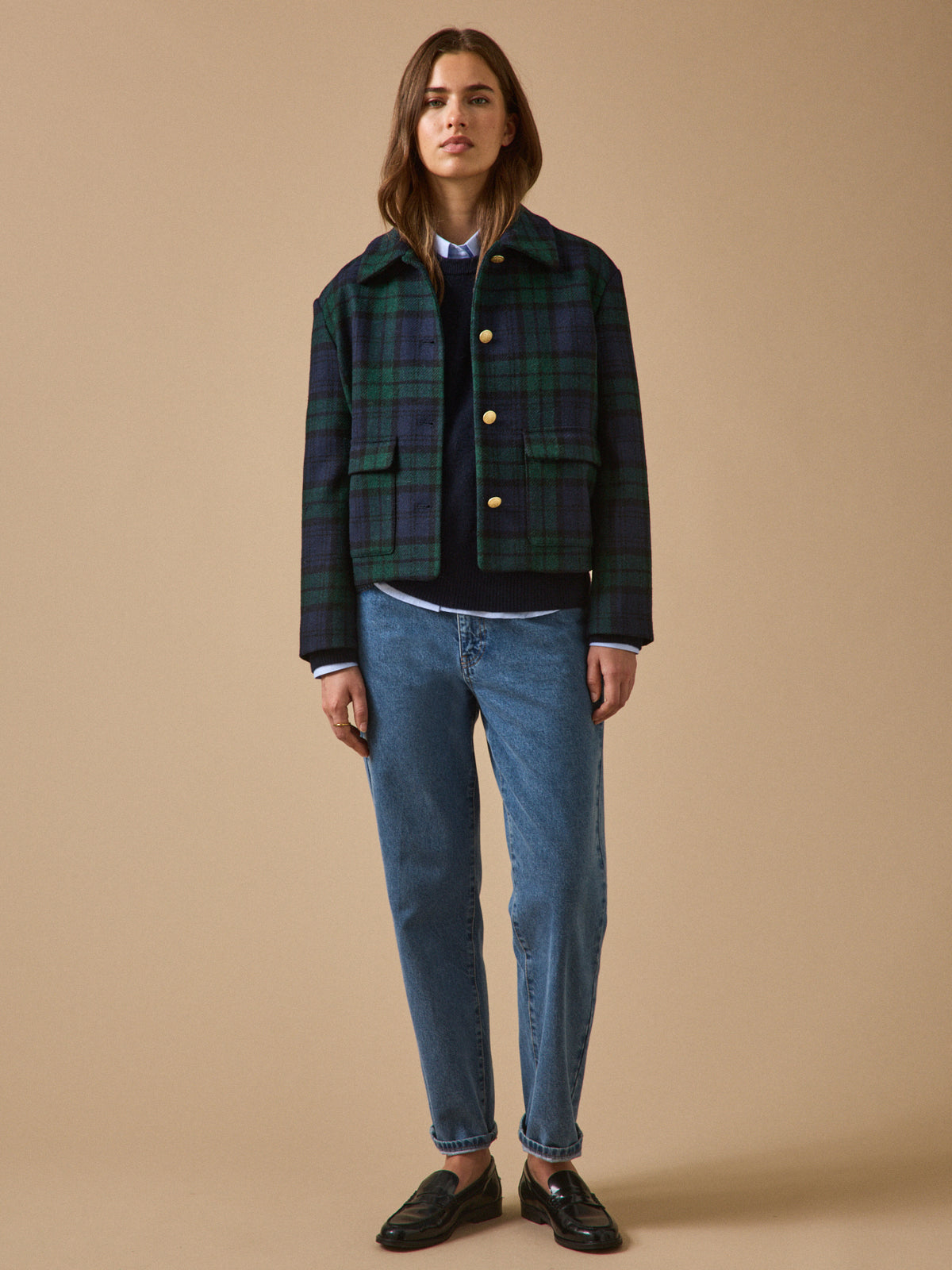 Veste tartan femme en laine
