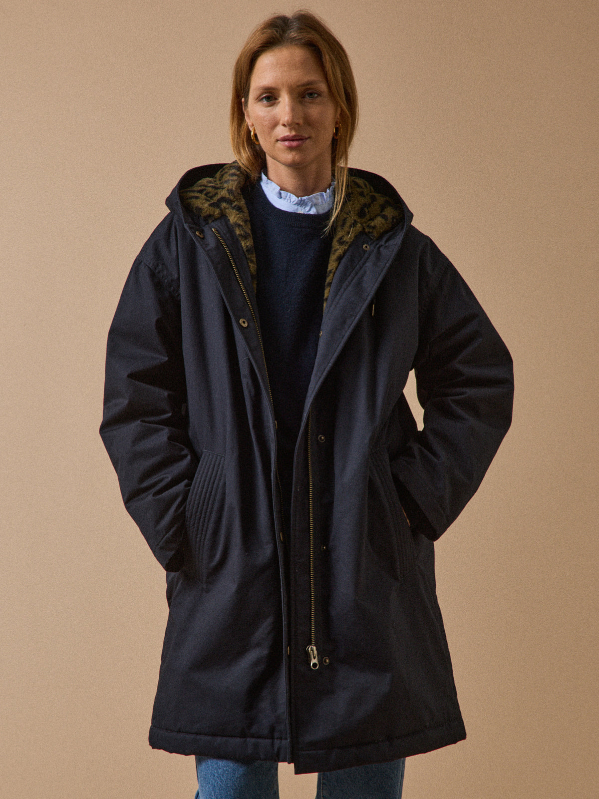 Parka mi-longue femme doublée imitation fourrure