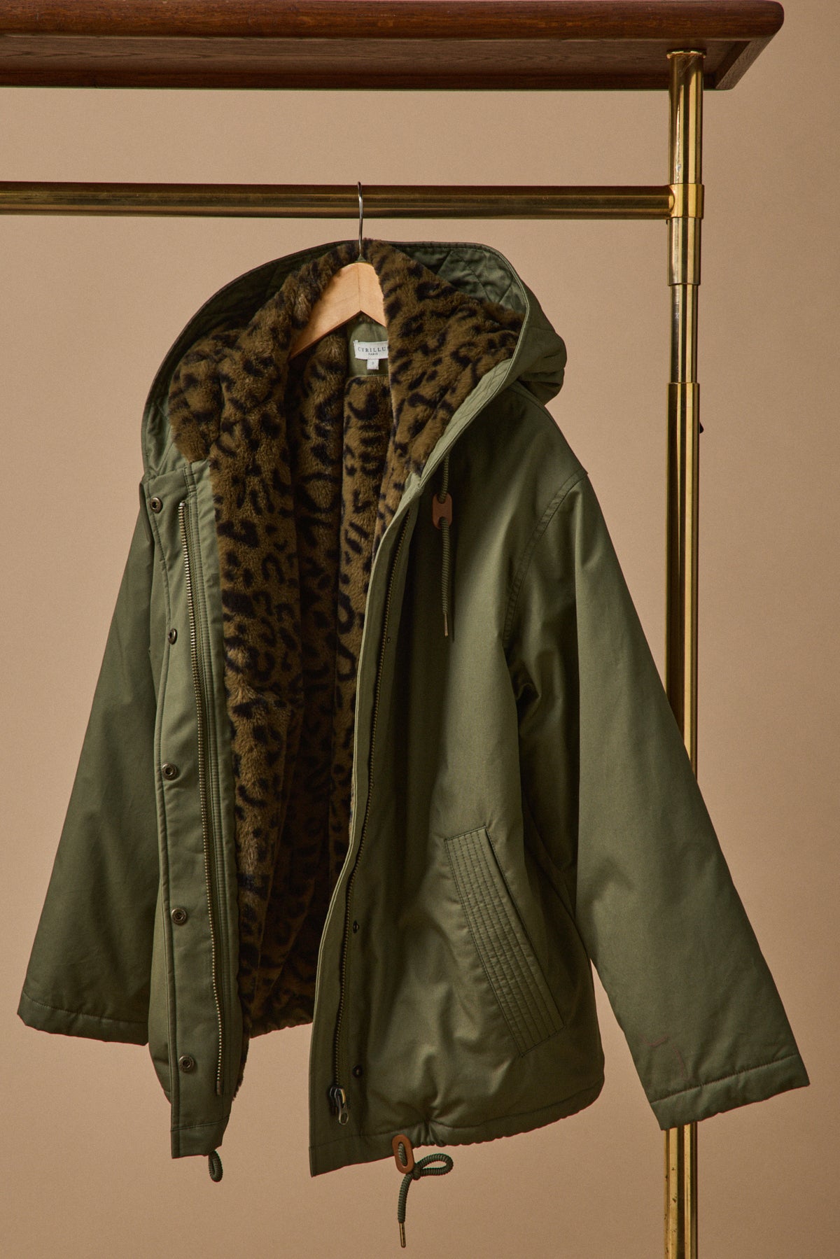 Parka courte femme doublée imitation fourrure