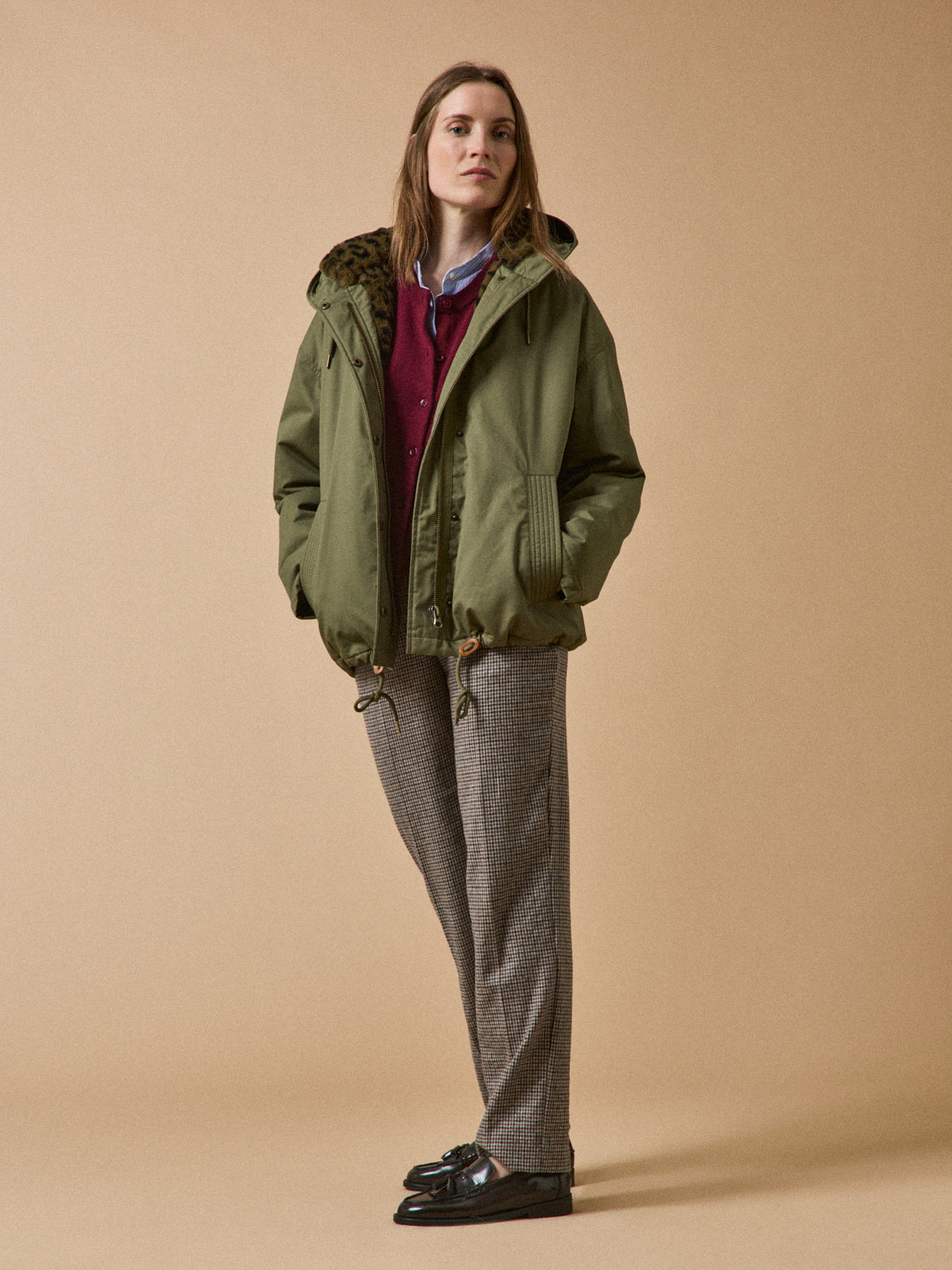 Parka courte femme doublée imitation fourrure