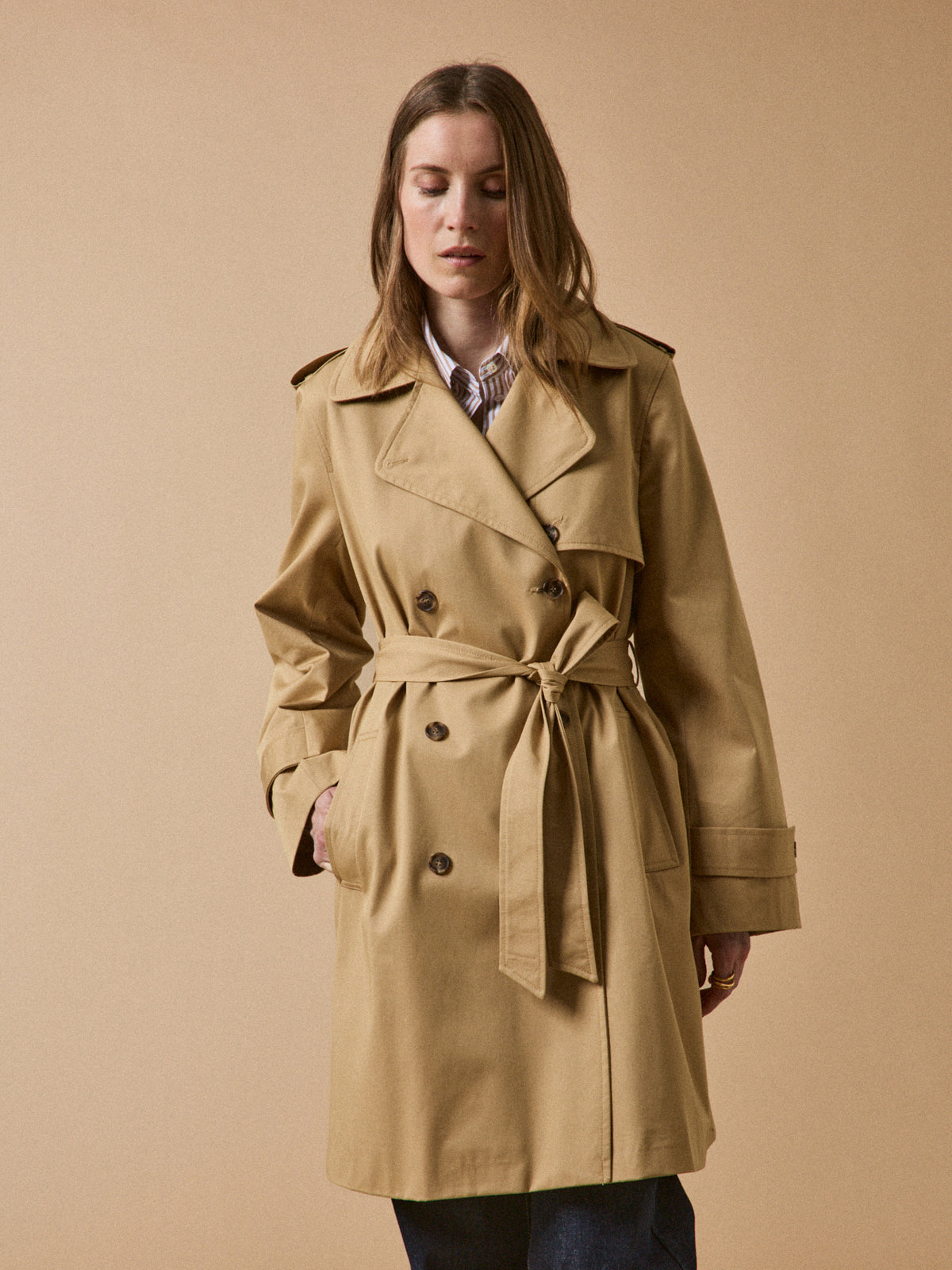 Trench long coton biologique femme