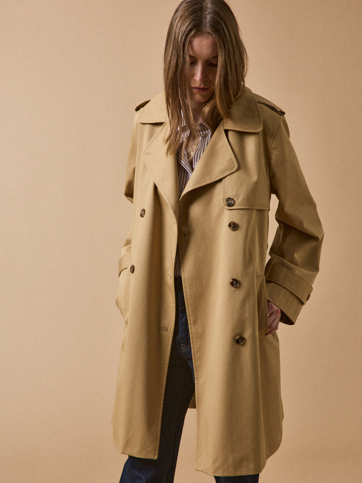 Trench long coton biologique femme