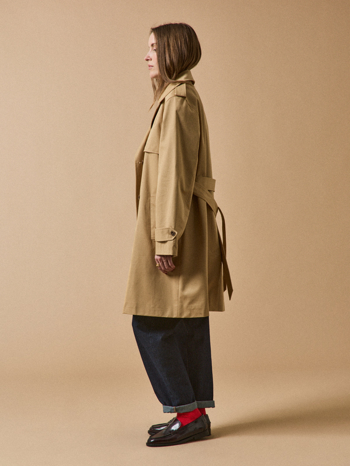 Trench long coton biologique femme