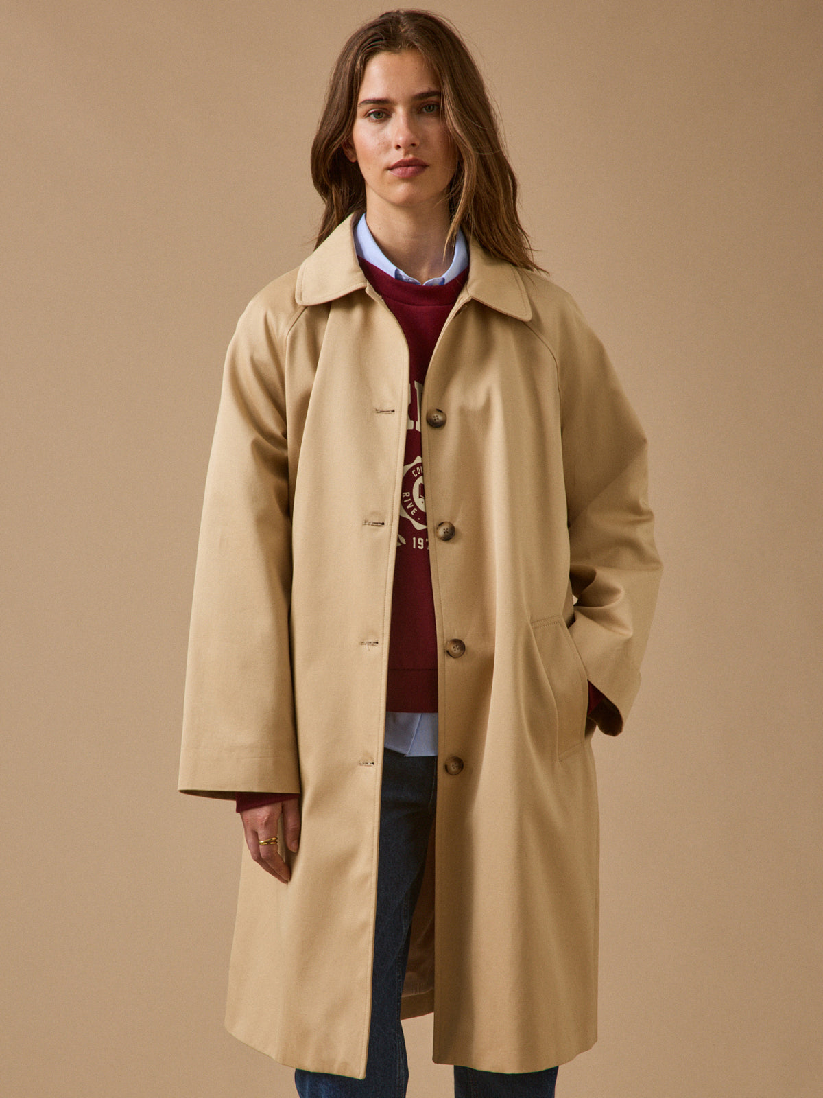 Trench long coton biologique femme