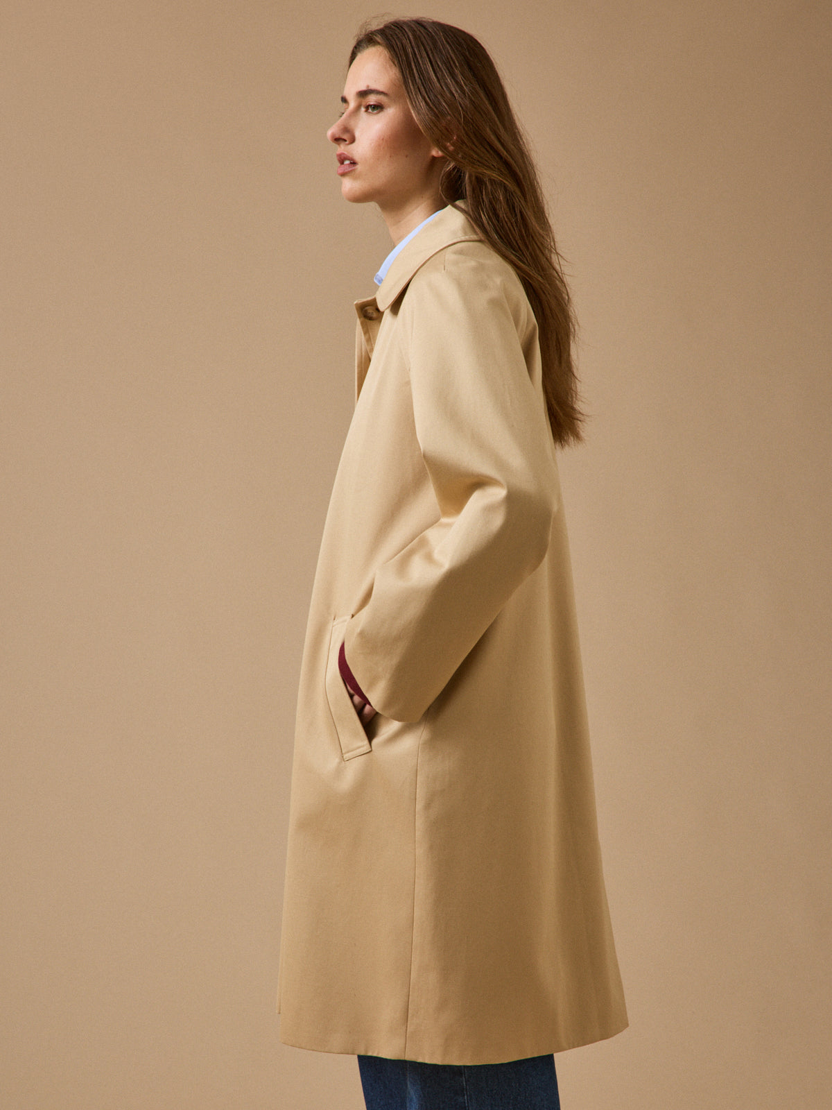 Trench long coton biologique femme