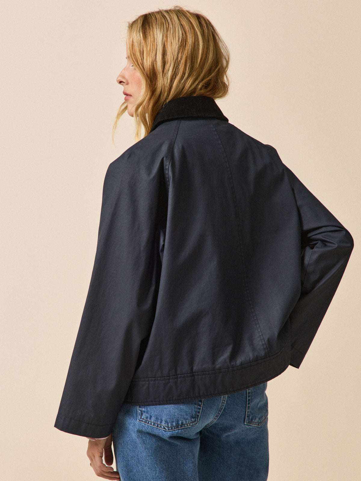Veste coton enduit femme