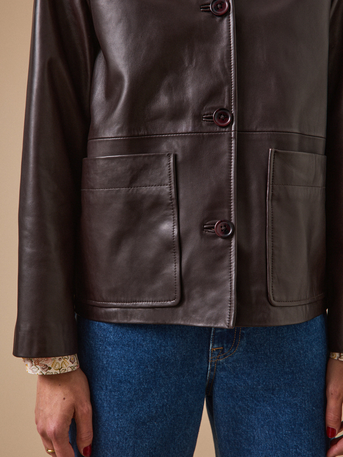 Veste en cuir femme