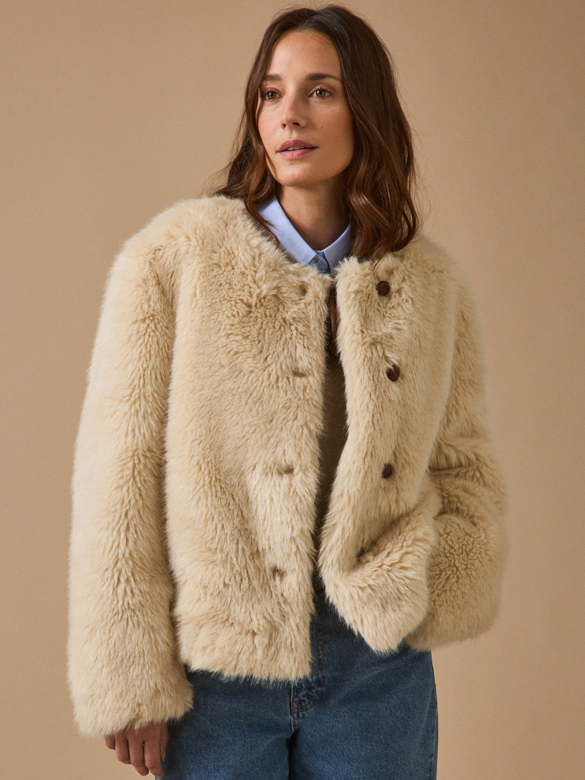 Manteau fausse fourrure* femme