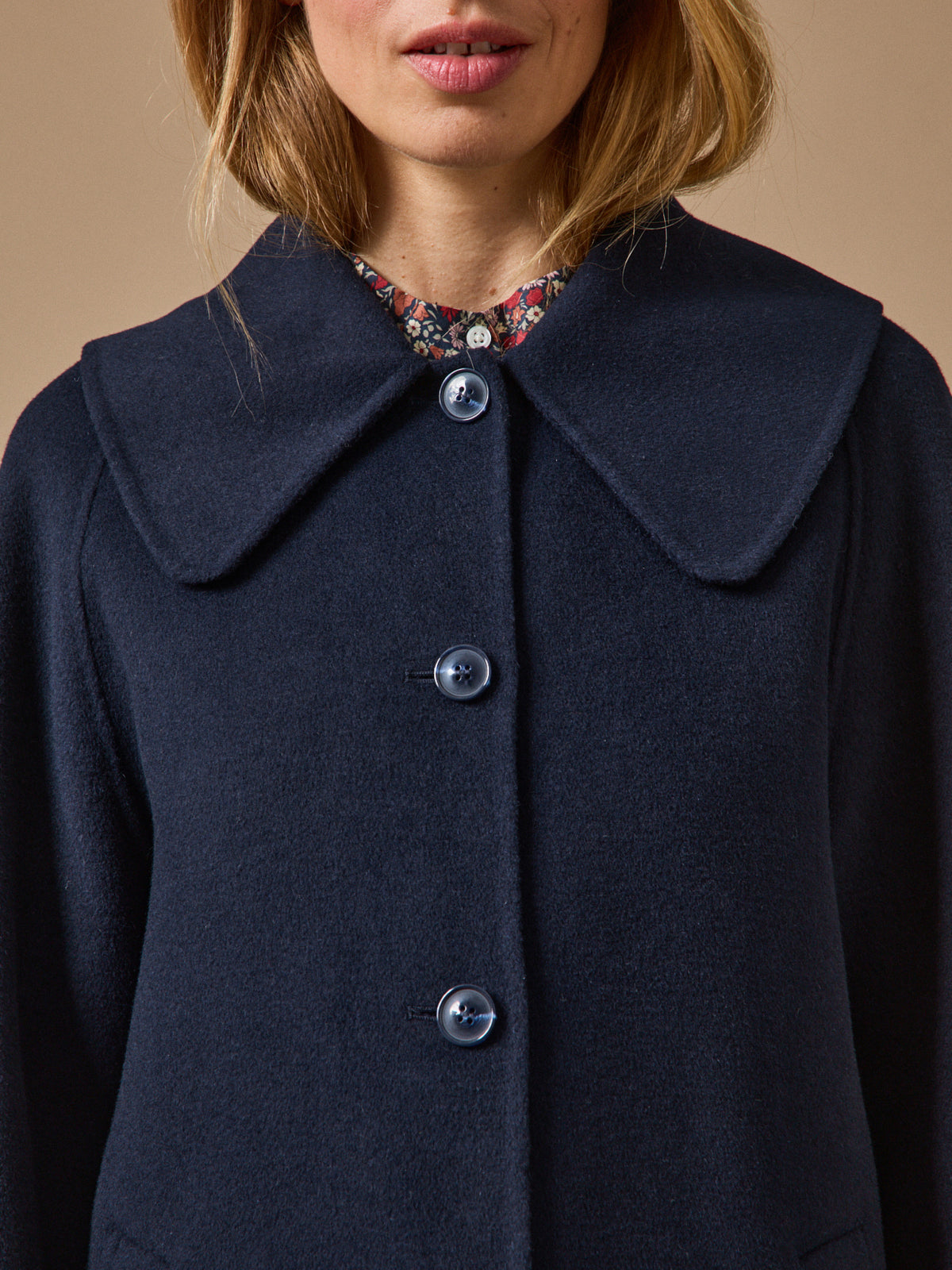 Manteau lainage double face femme