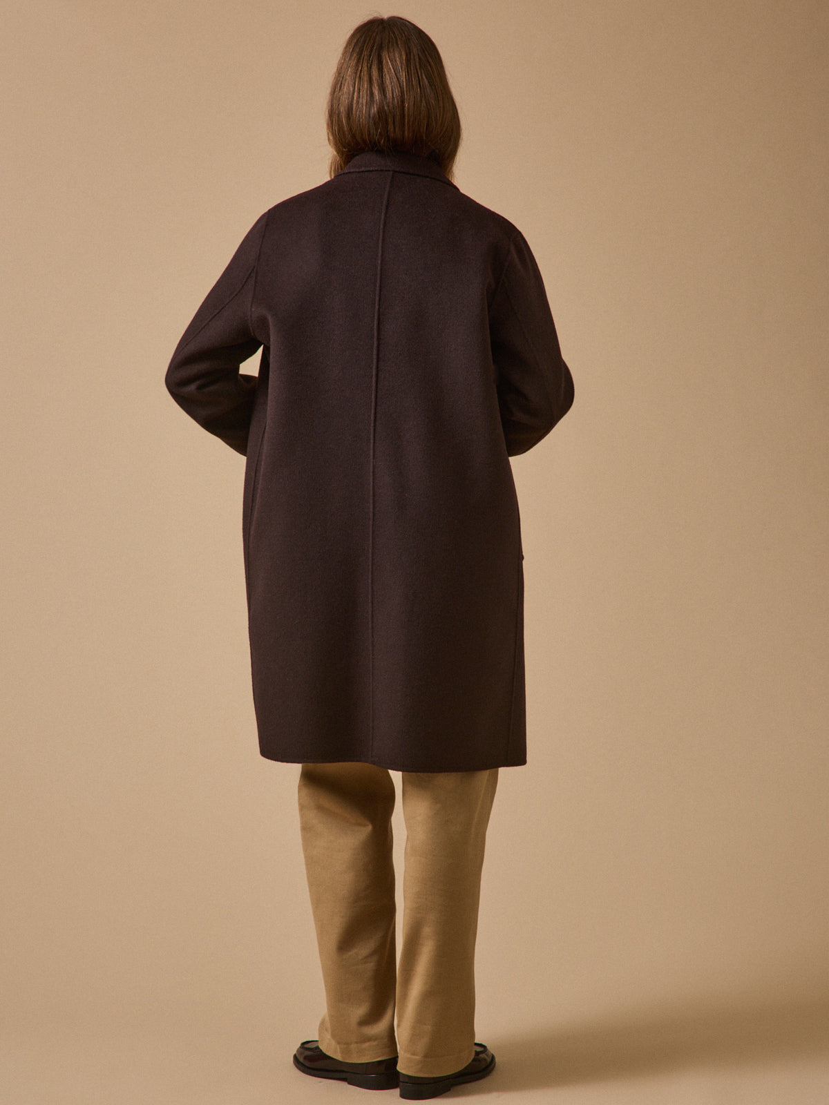 Manteau mi-long lainage double face femme