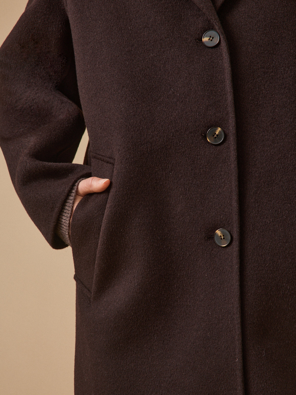 Manteau mi-long lainage double face femme