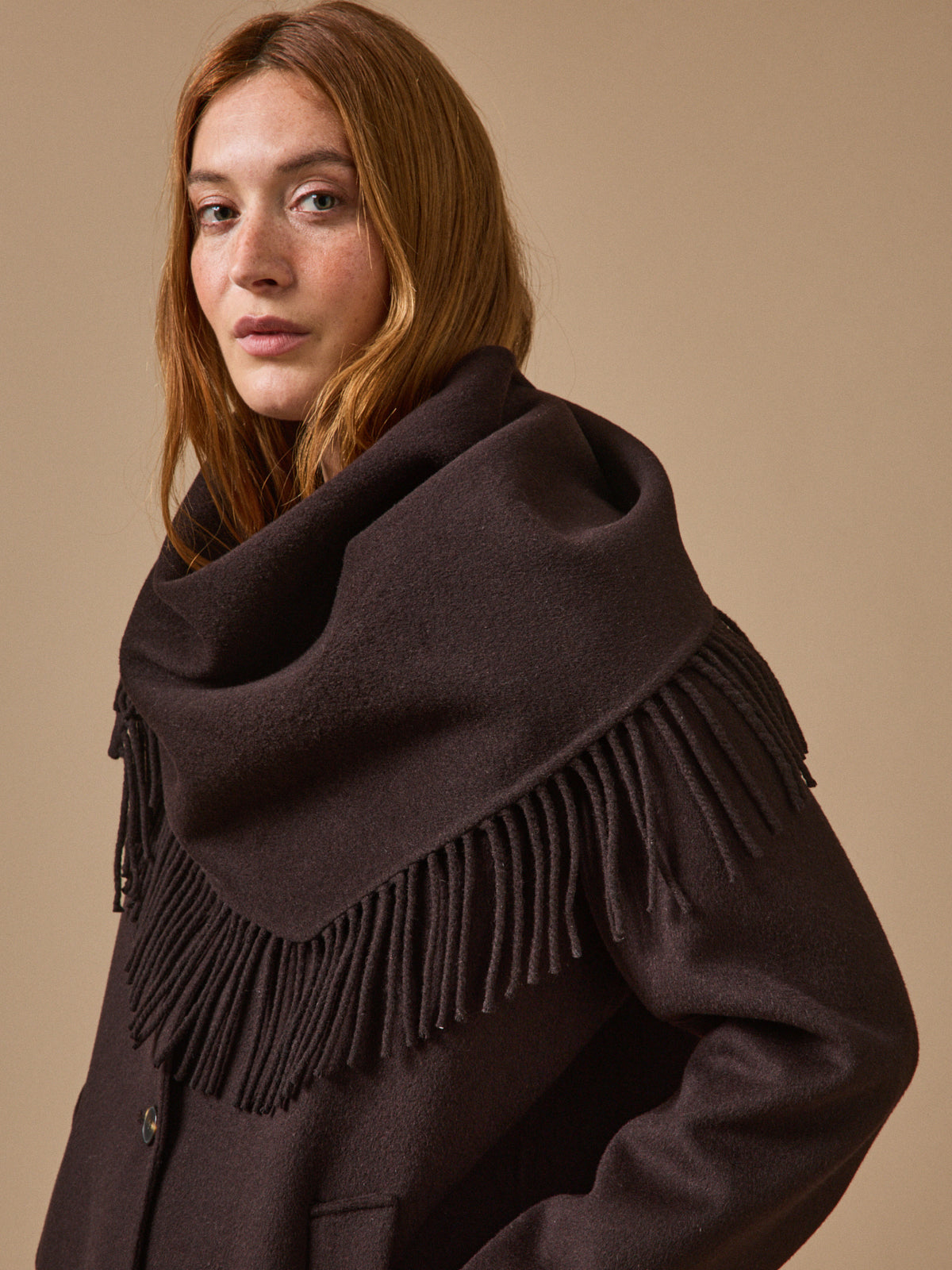 Manteau mi-long lainage double face femme