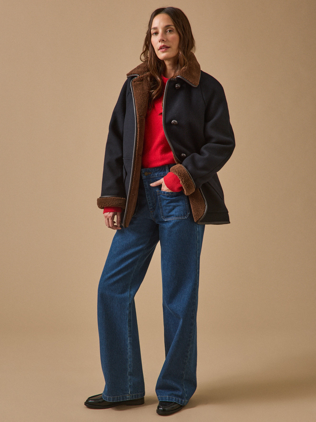 Manteau gansé intérieur sherpa femme