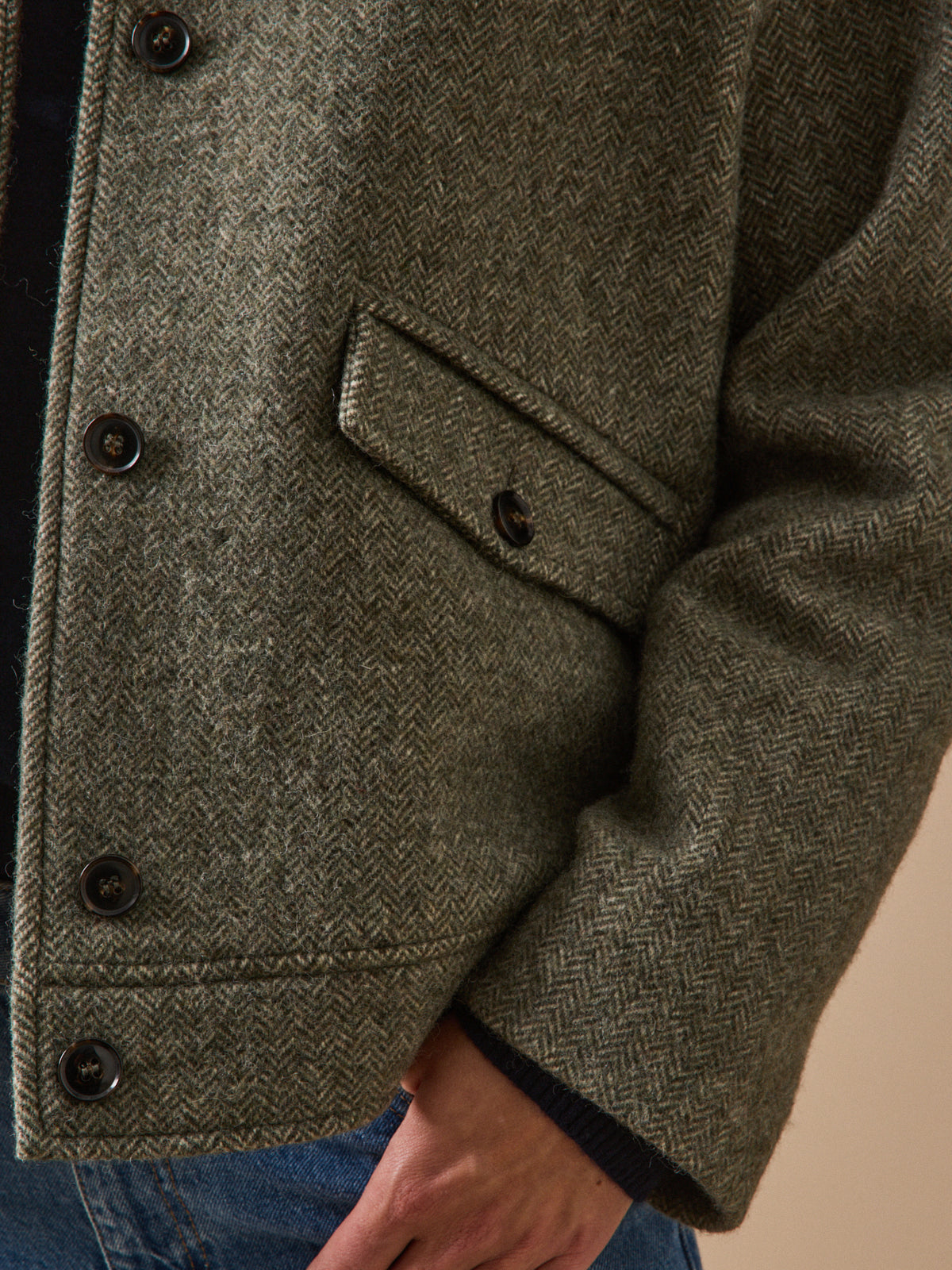 Manteau court lainage chevrons femme