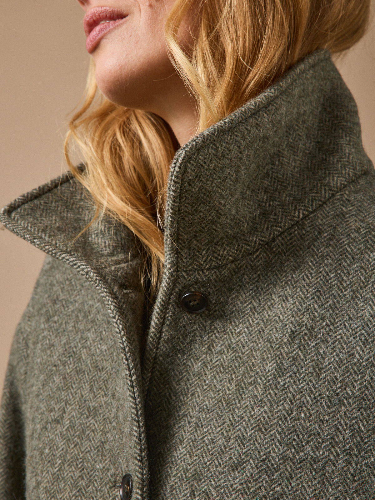 Manteau court lainage chevrons femme