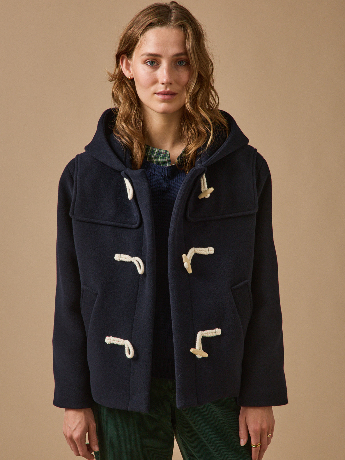 Caban court lainage femme