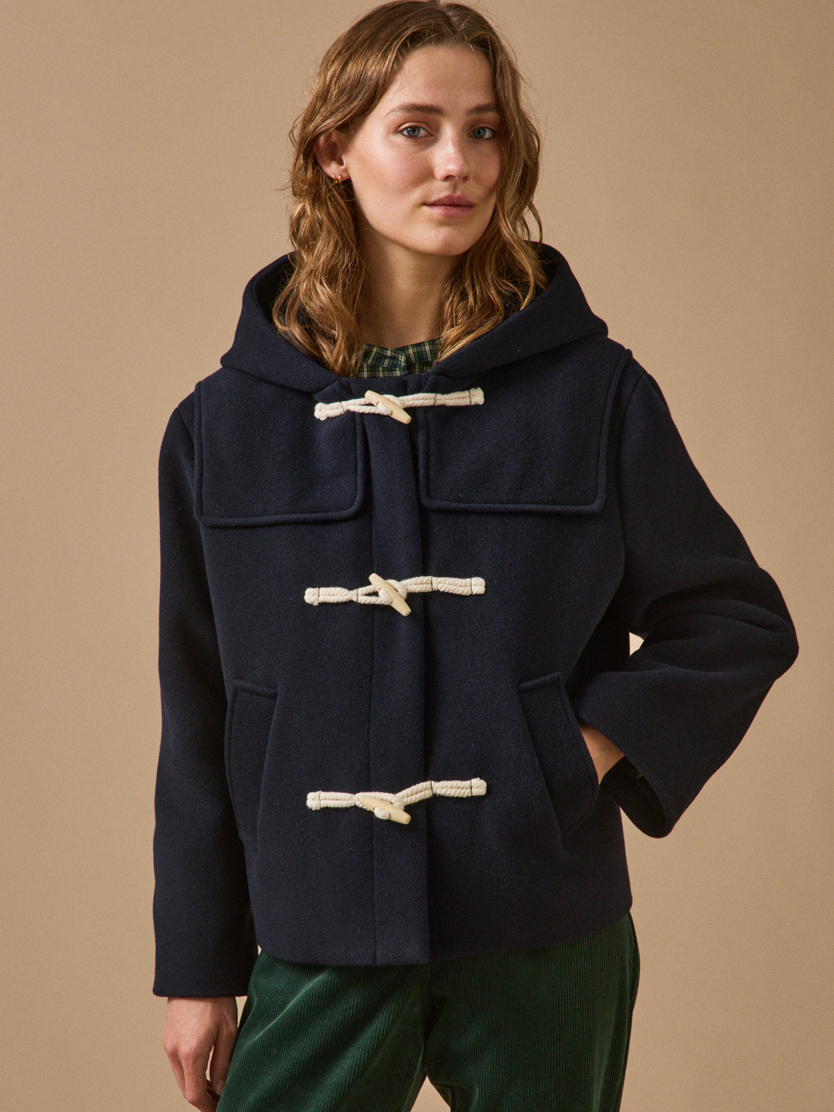 Caban court lainage femme