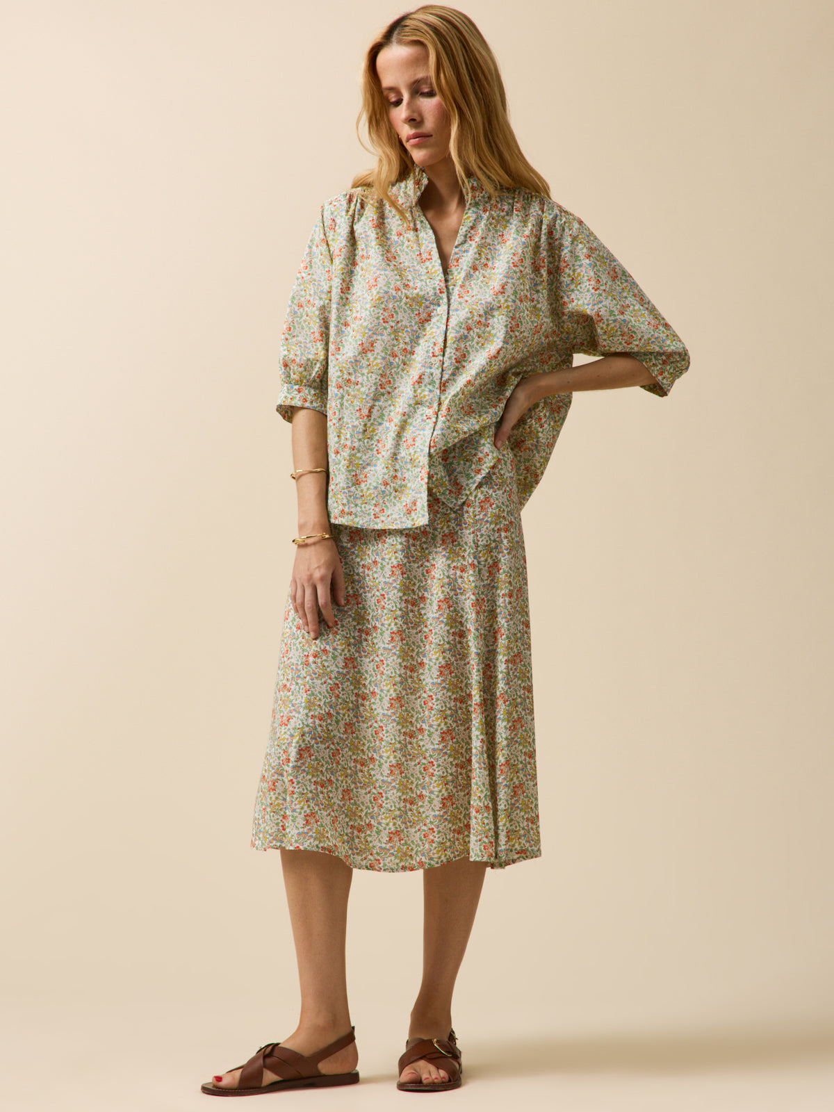 Jupe mi-longue femme tissu Liberty - Limited Collection