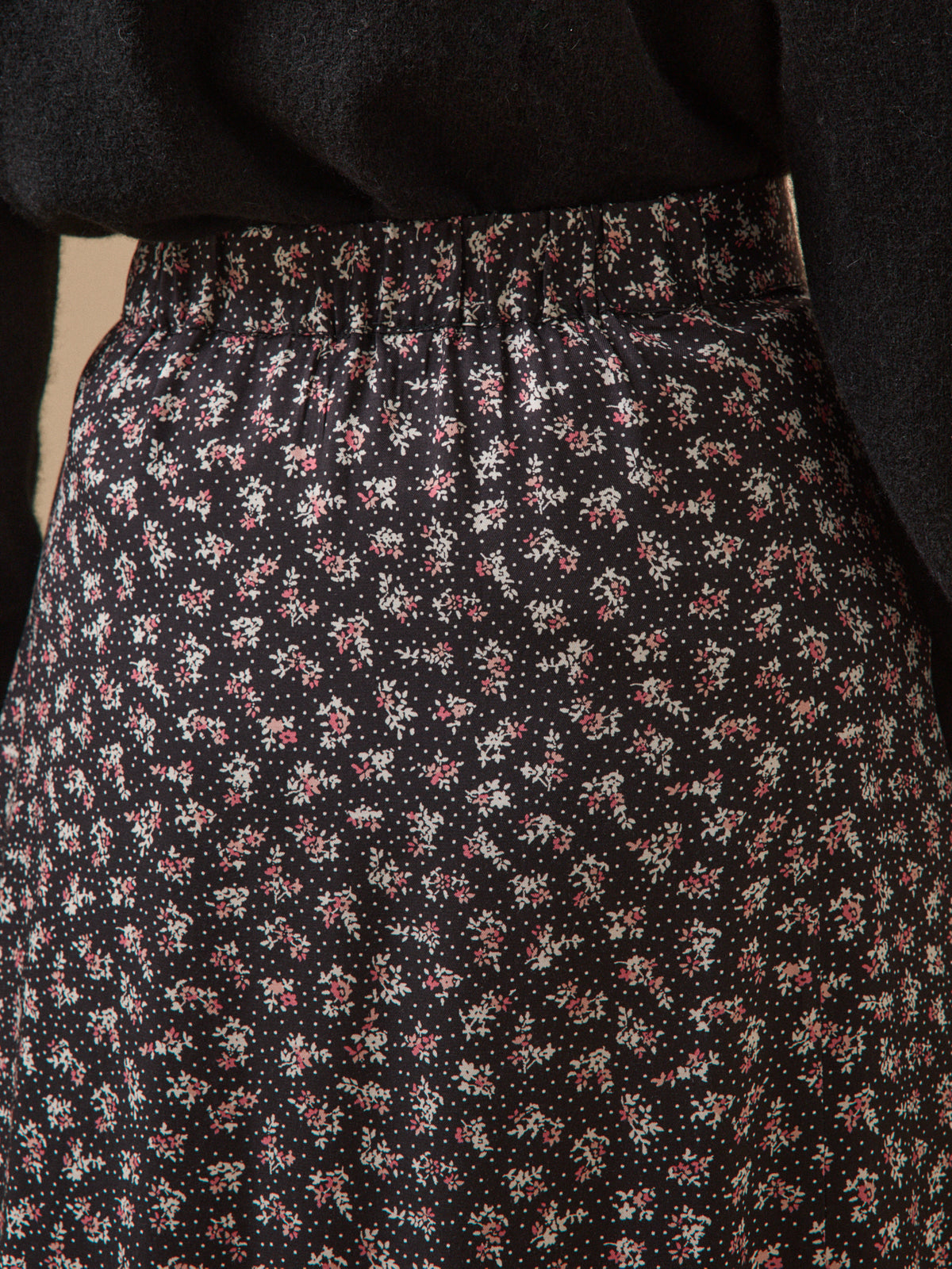Jupe mi-longue femme imprimé Fleurs confettis