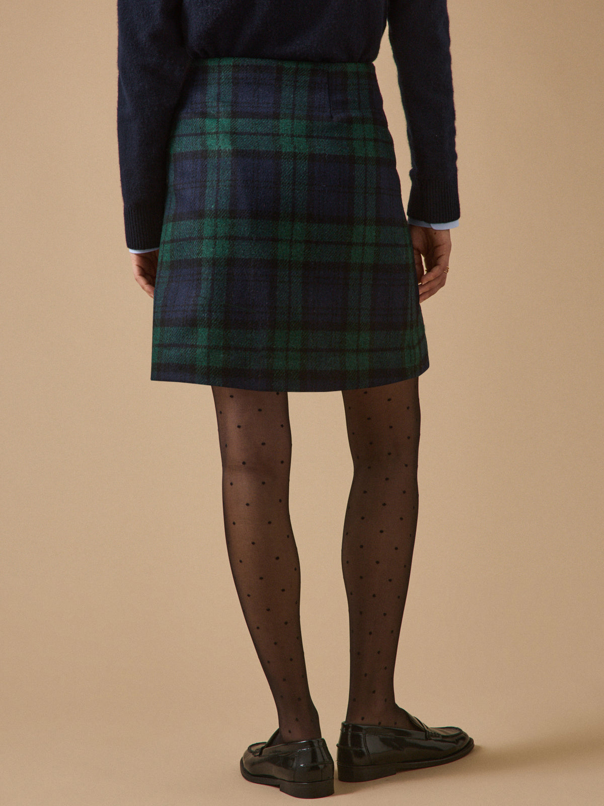 Jupe courte tartan femme en laine