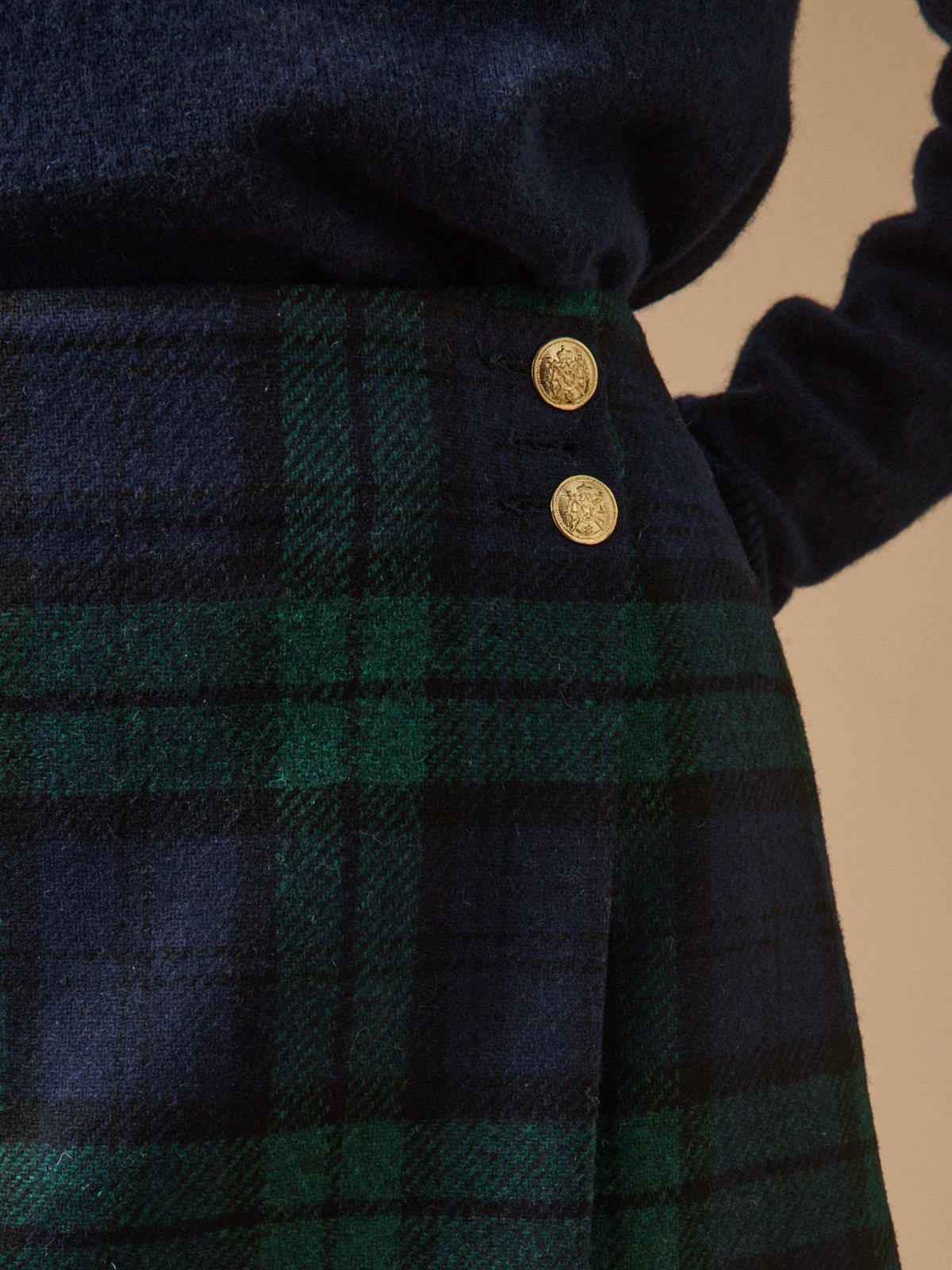Jupe courte tartan femme en laine