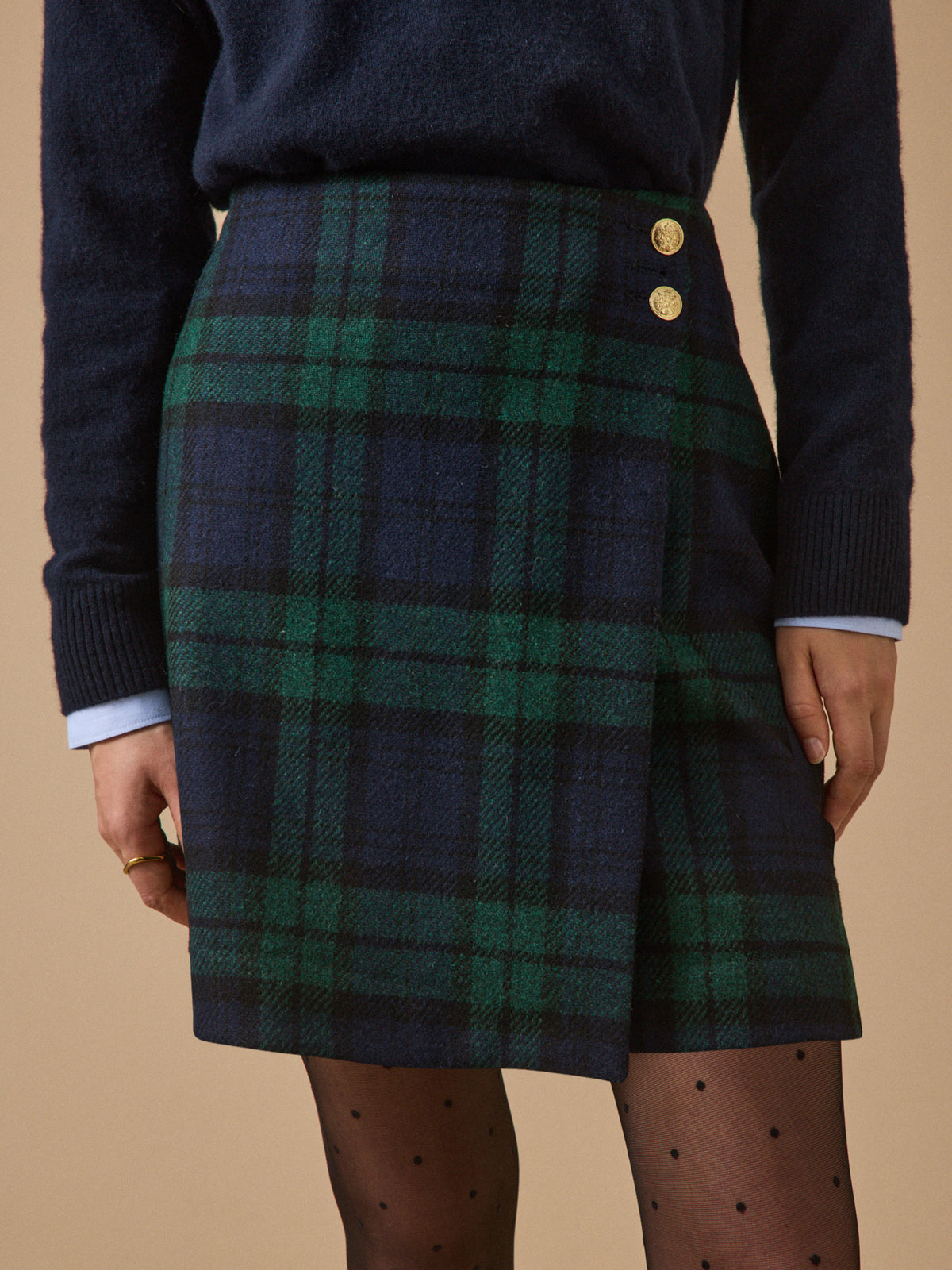 Jupe courte tartan femme en laine