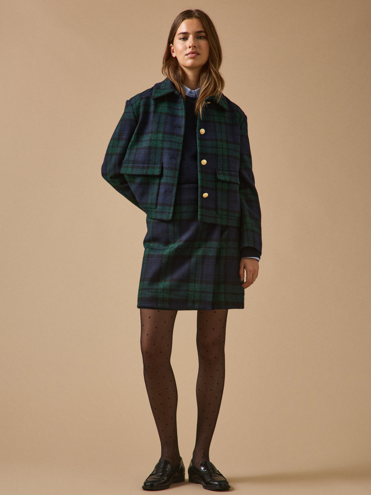 Jupe courte tartan femme en laine