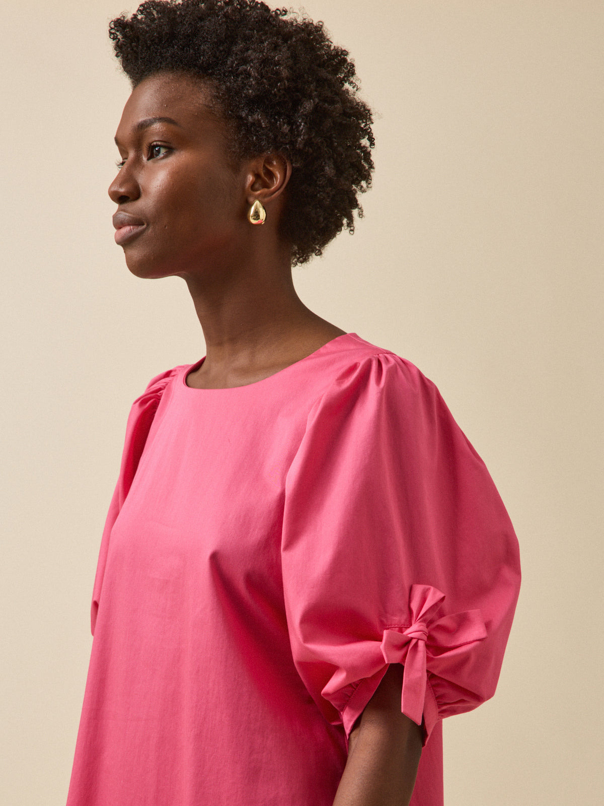 Robe courte cérémonie femme popeline satinée