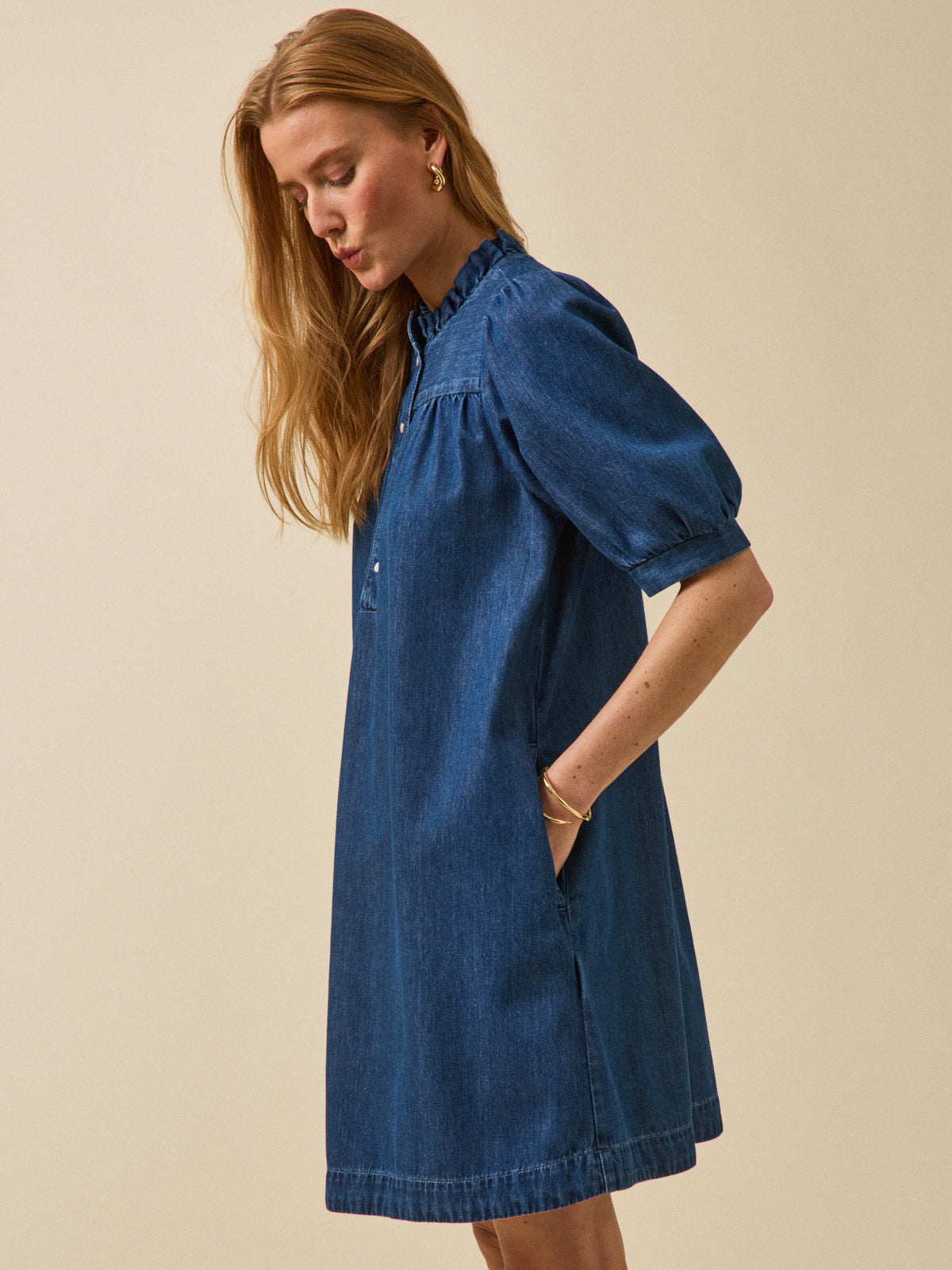 Robe courte jean femme