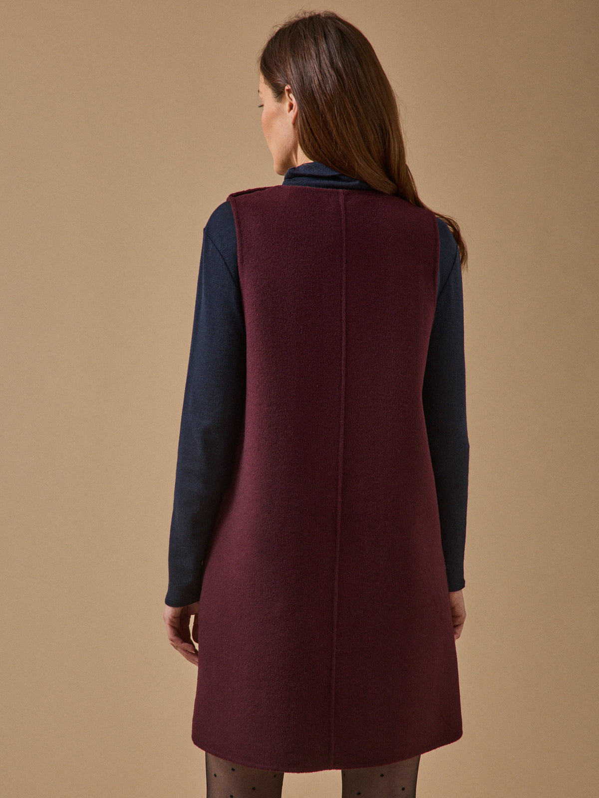 Robe courte lainage double face femme