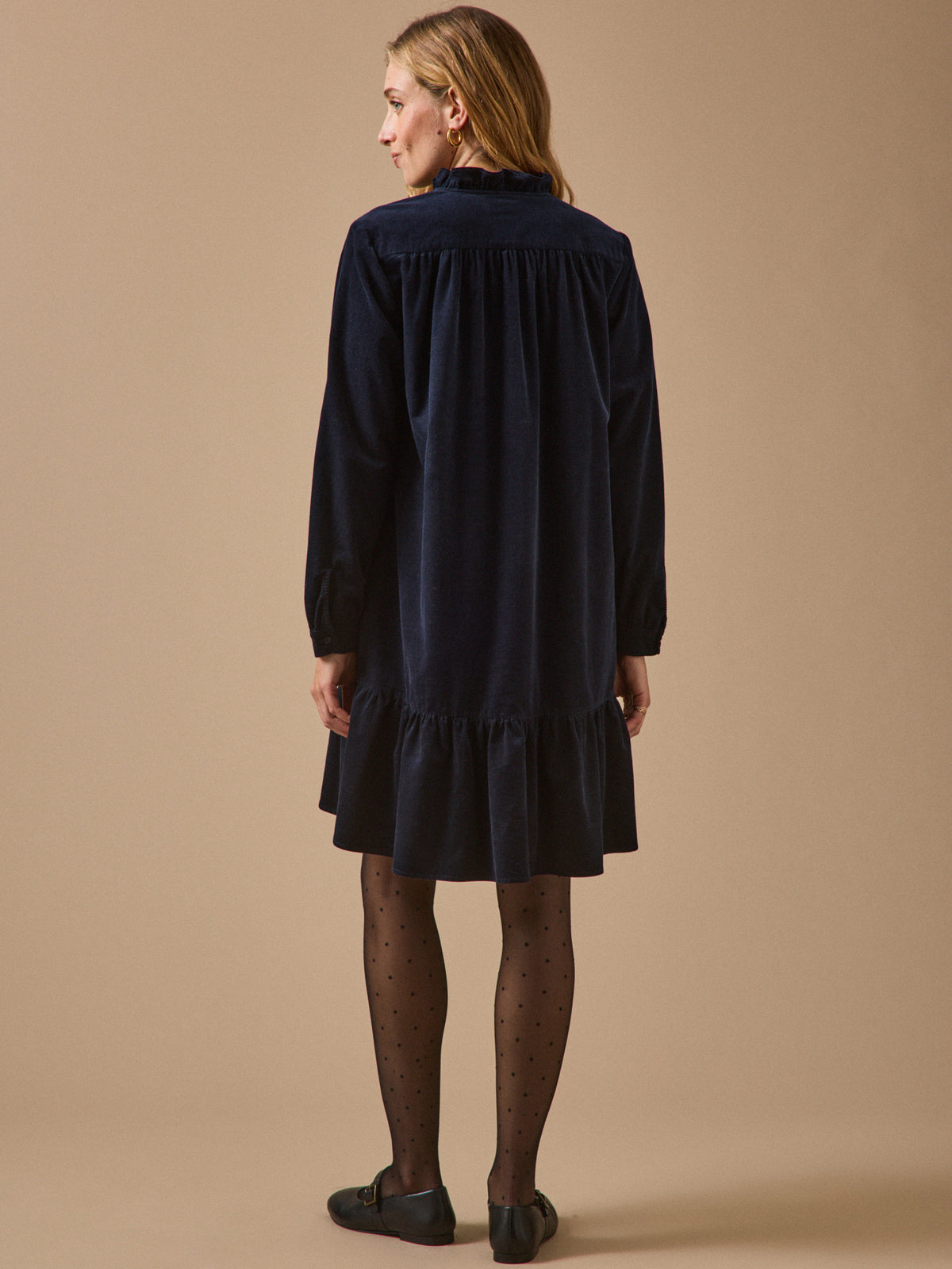 Robe courte femme velours babycord