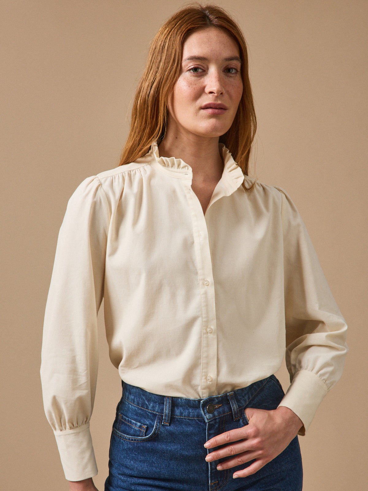 Chemise femme velours babycord Émilie