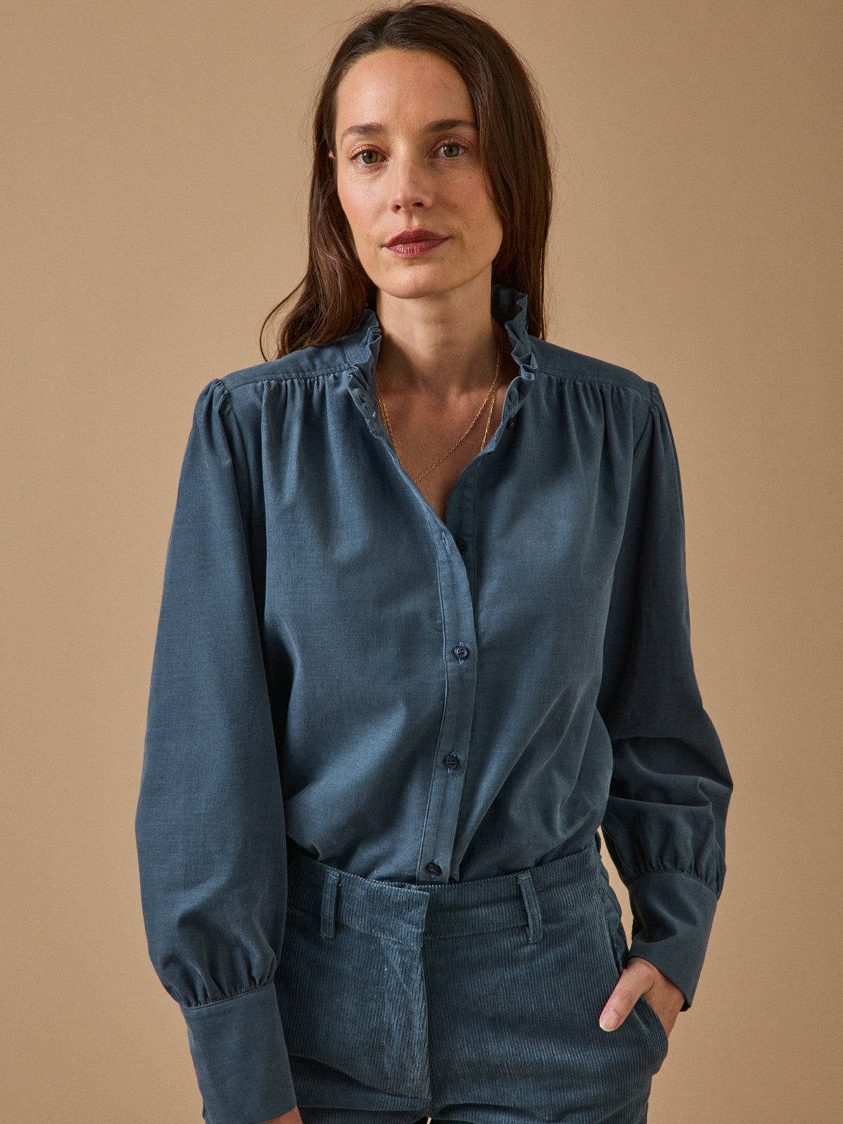 Chemise femme velours babycord Émilie