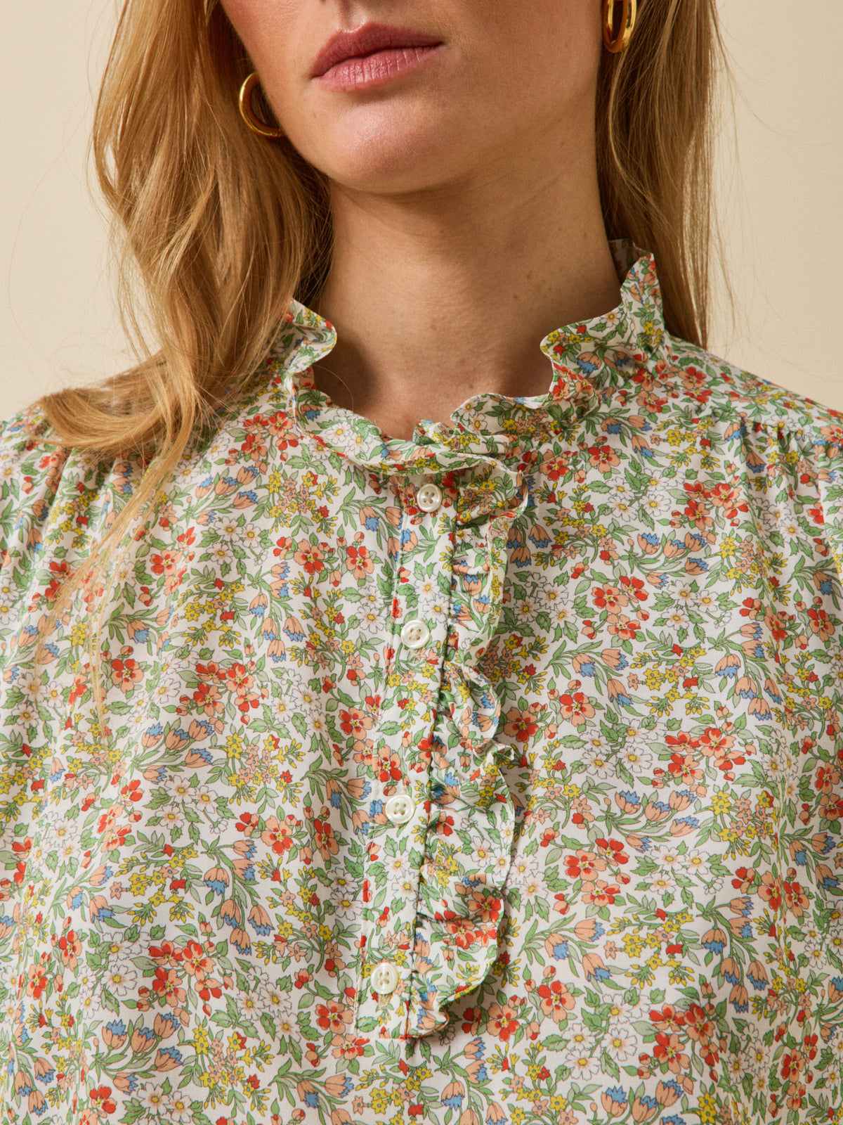 Blouse col volanté femme tissu Liberty - Limited Collection