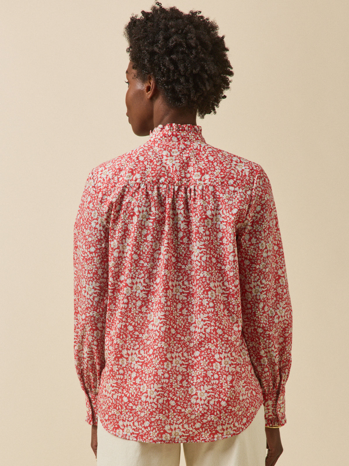 Chemise col volanté femme tissu Liberty - Limited Collection