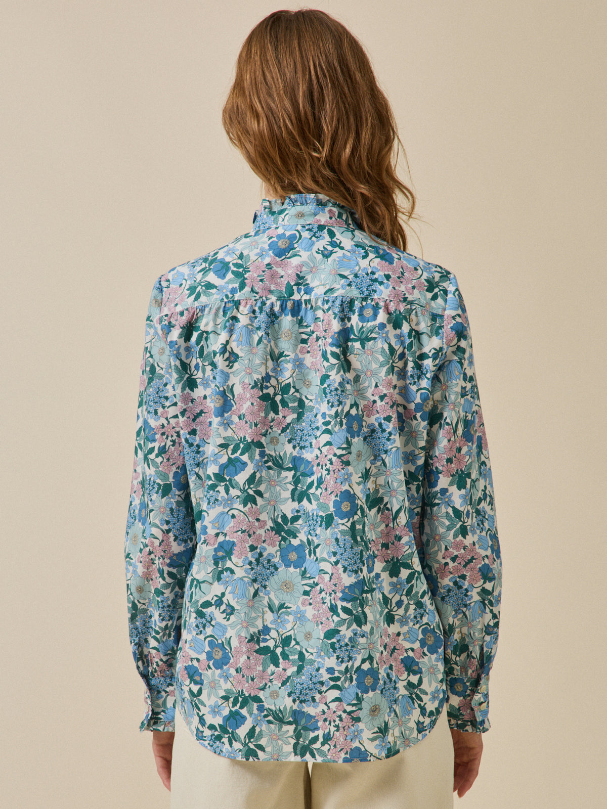 Chemise col volanté femme tissu Liberty - Limited Collection