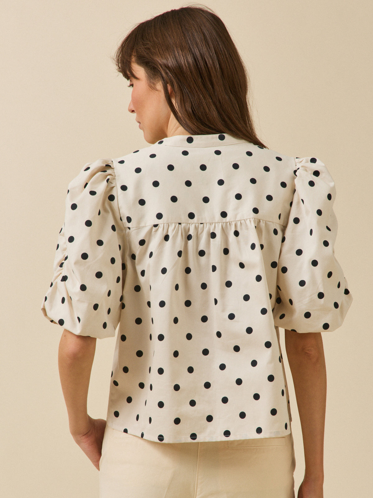 Top femme imprimé pois