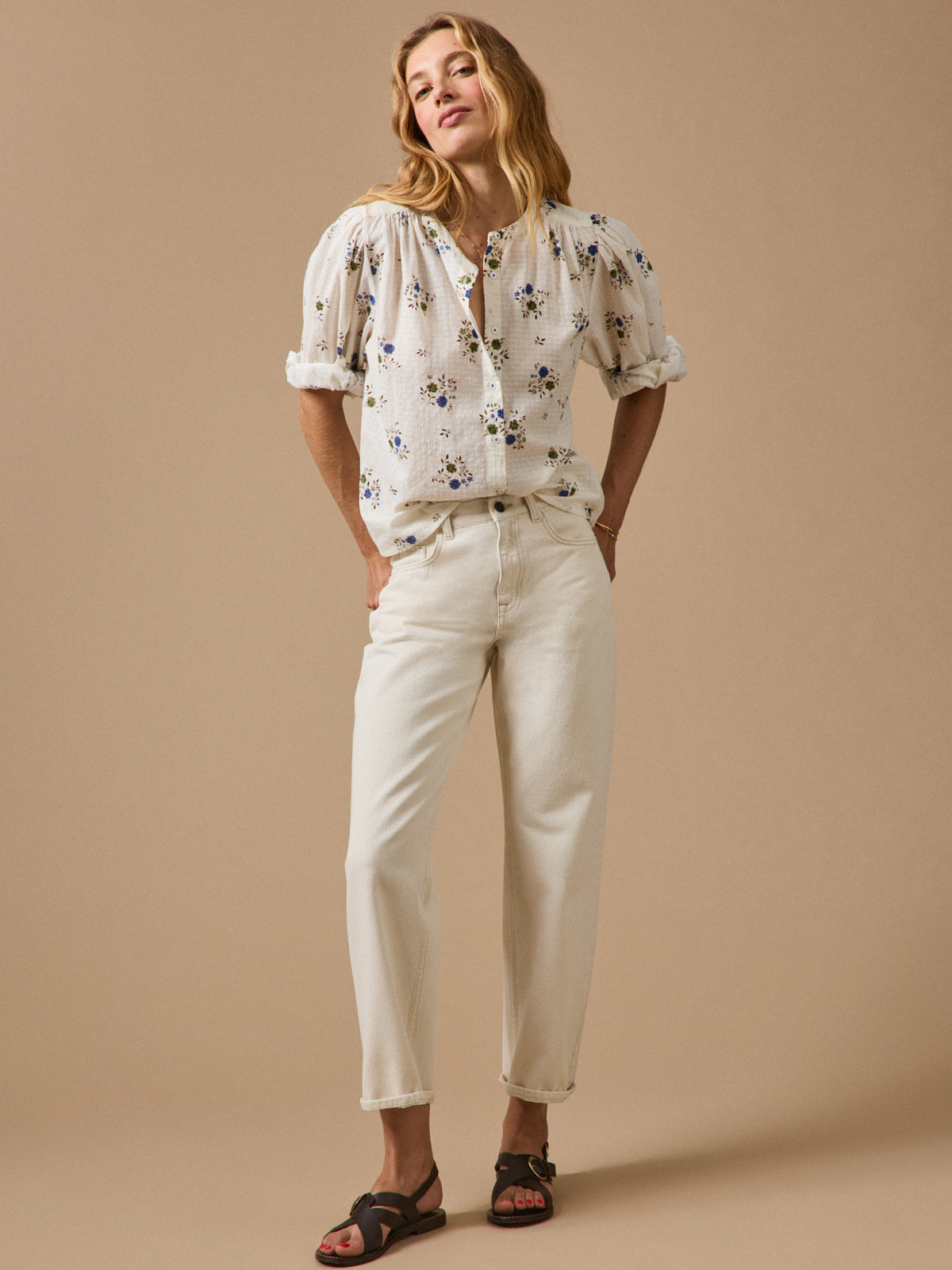 Blouse femme imprimé Rosa Blue