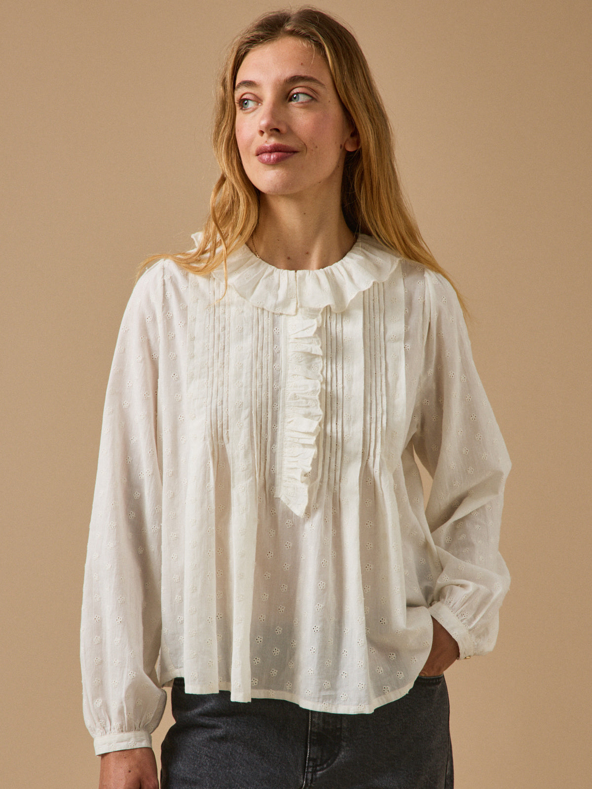 Blouse femme broderie anglaise