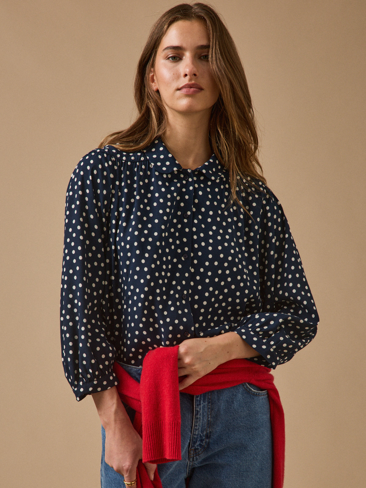 Chemise femme imprimé pois