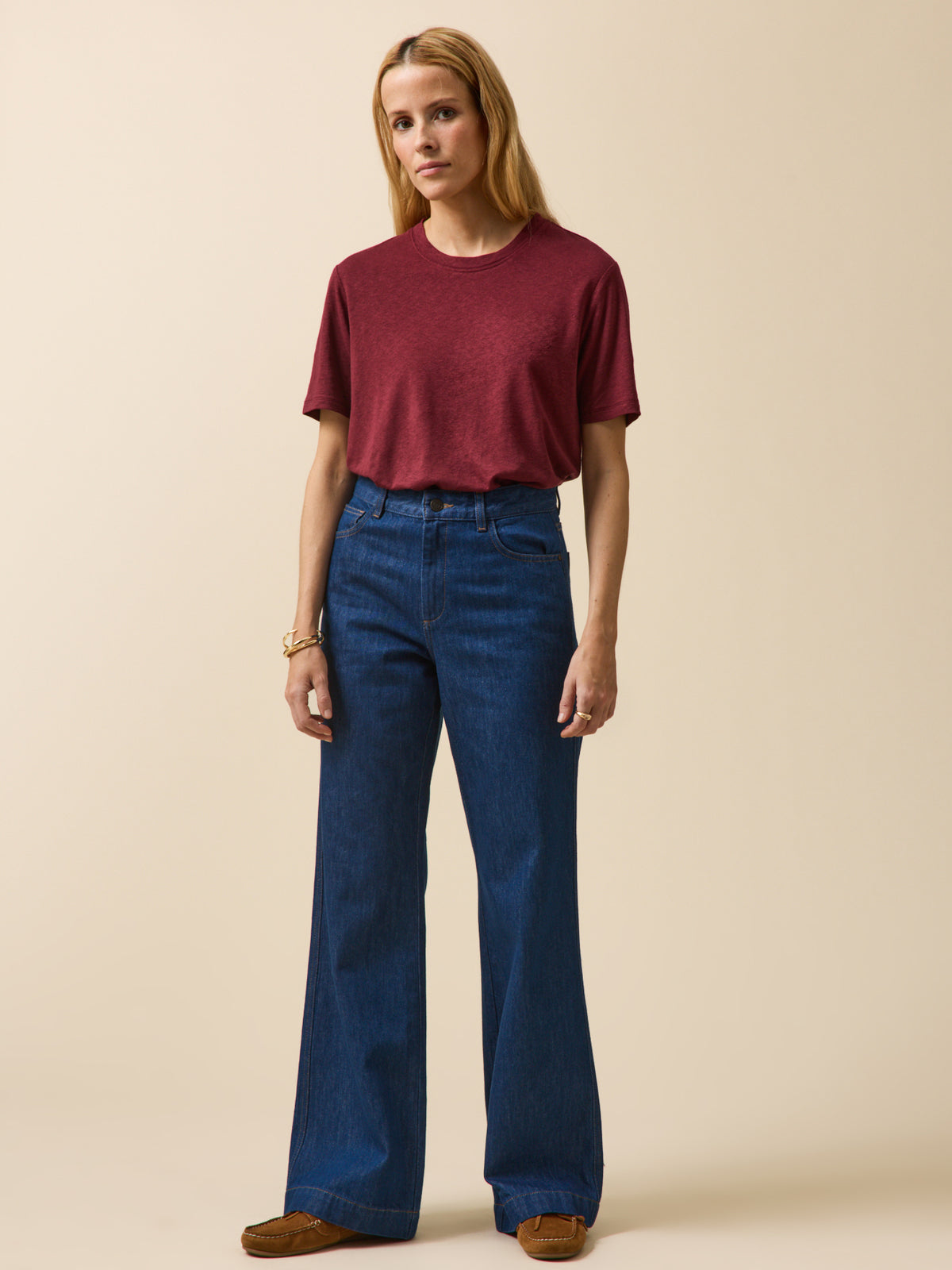 T-shirt lin et viscose femme