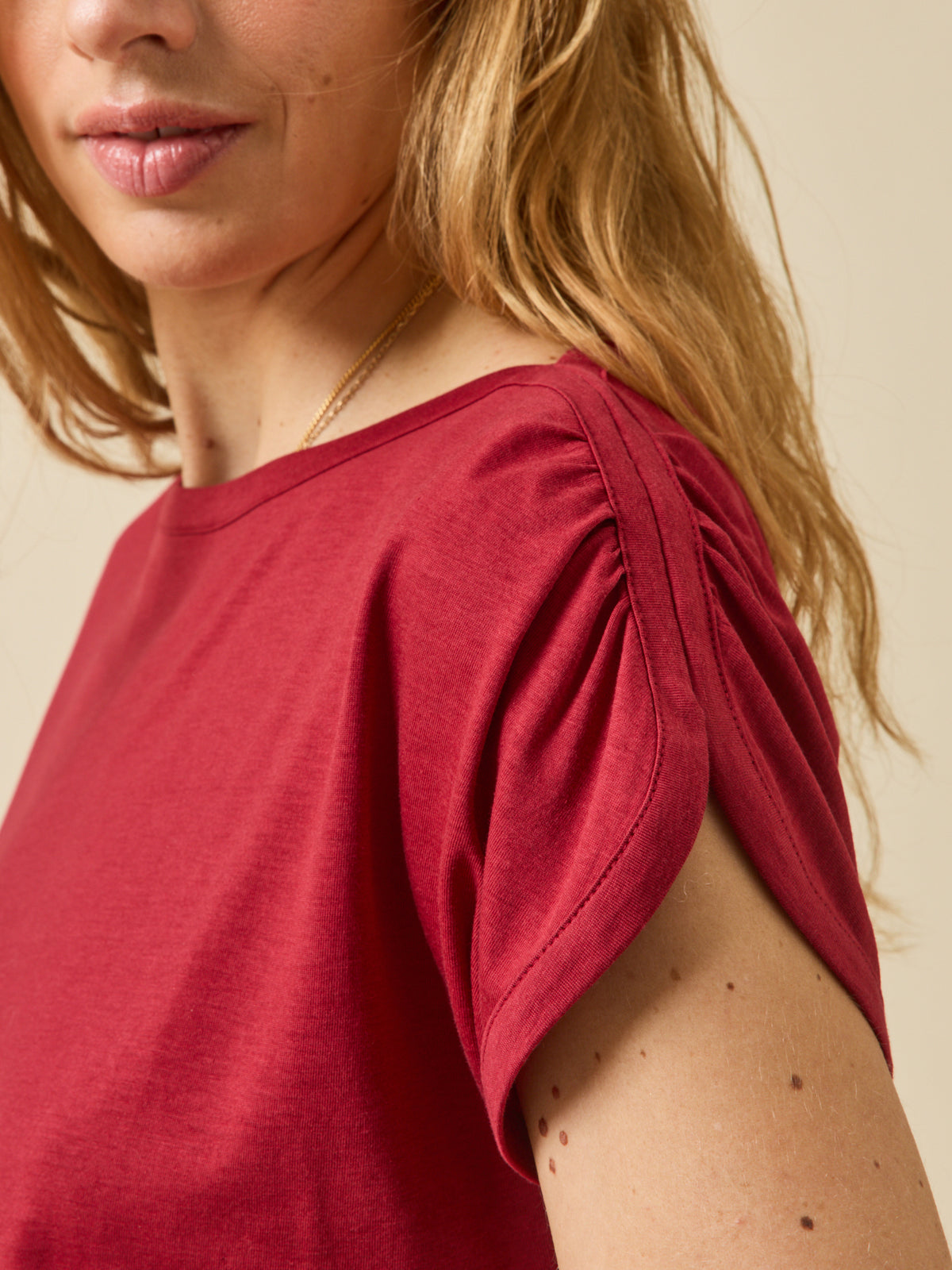 T-shirt col bateau femme lyocell mélangé
