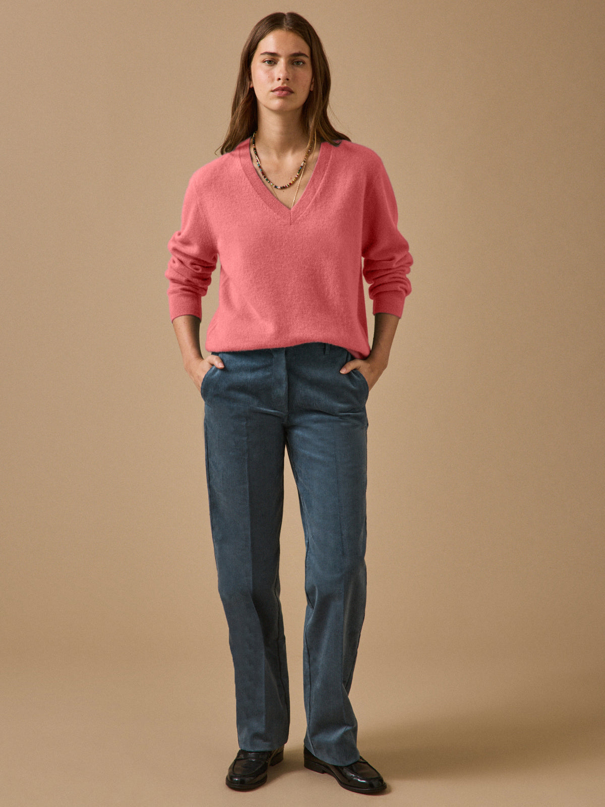Pull col V femme - Collection Cachemire