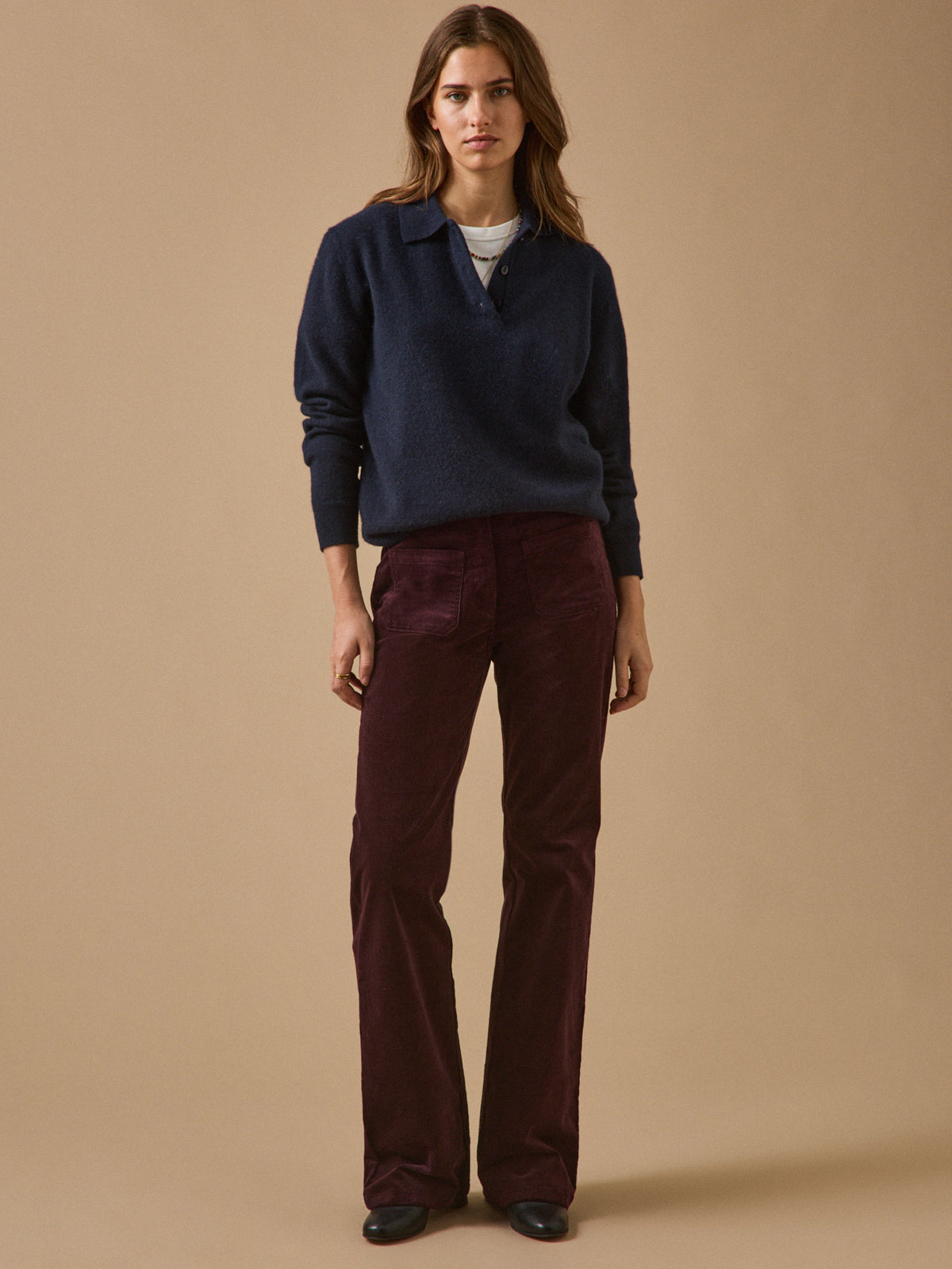 Pull col polo femme - Collection Cachemire