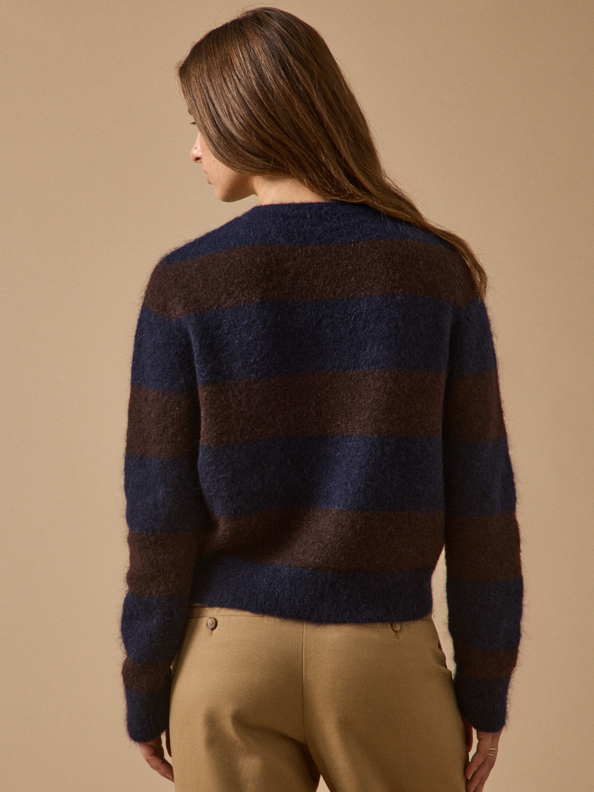 Pull rayé bicolore femme