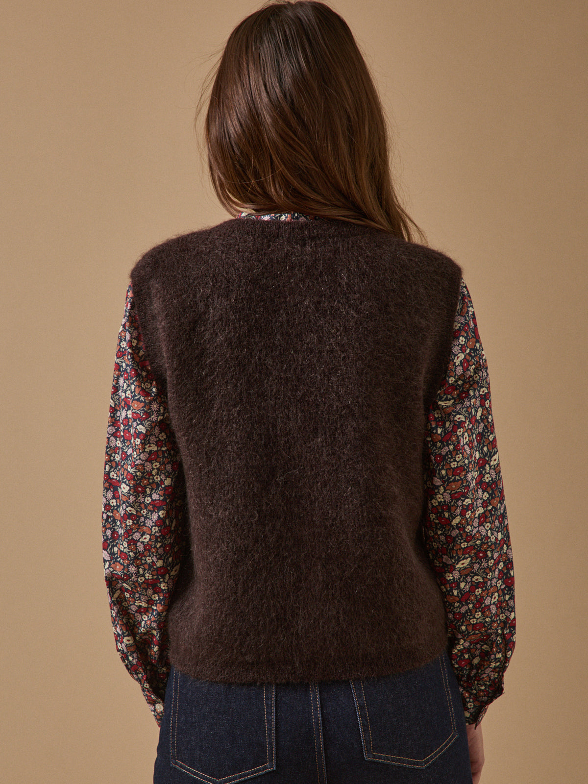 Gilet sans manches femme laine et mohair