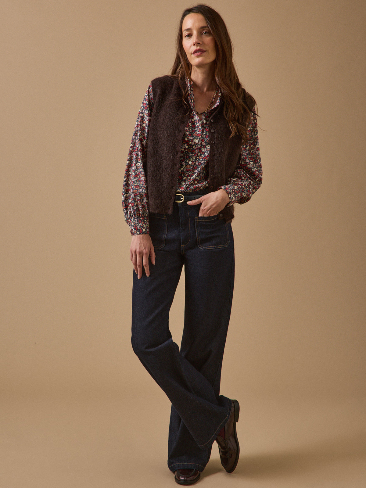 Gilet sans manches femme laine et mohair